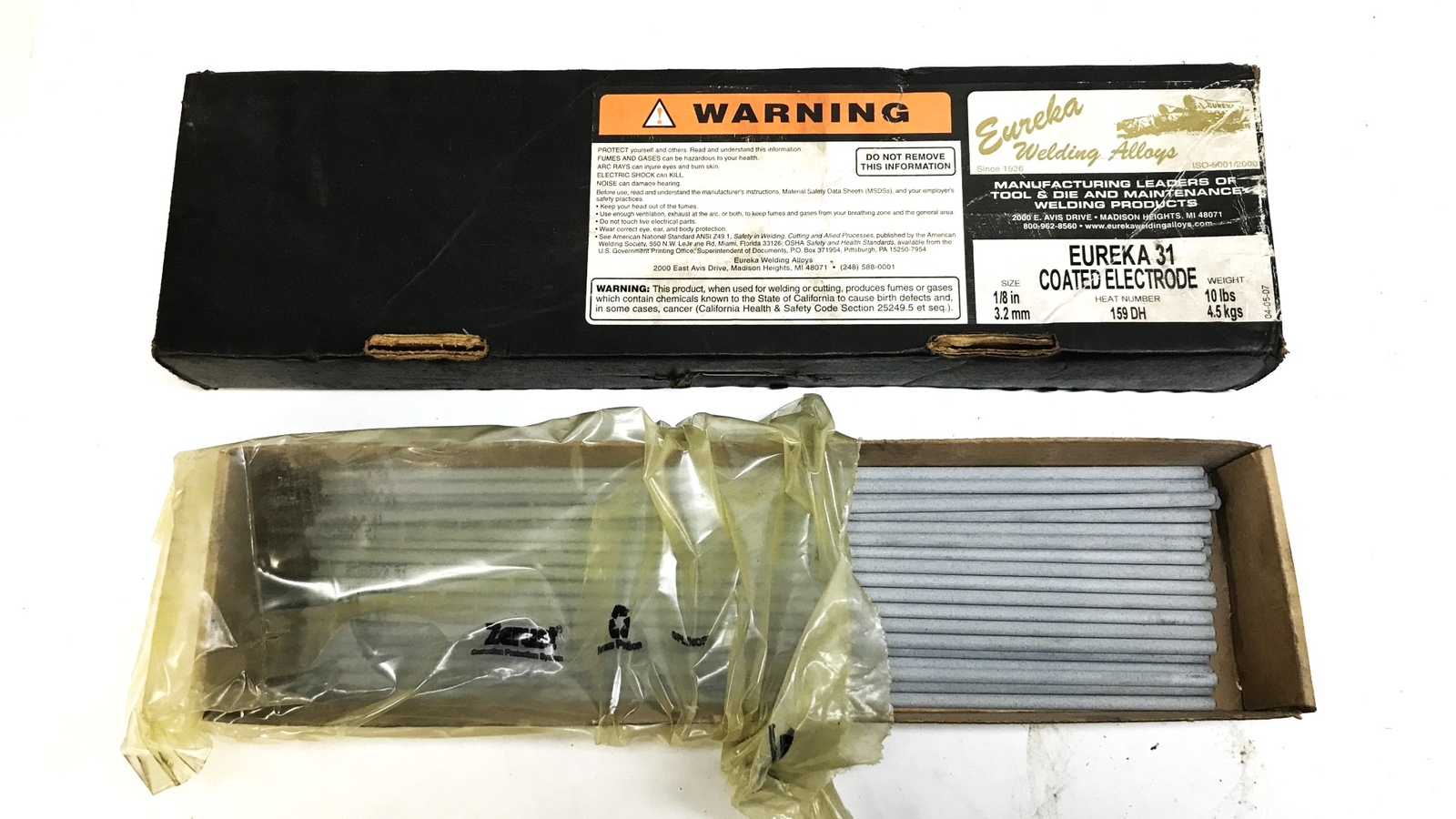 Eureka Coated Welding Electrodes, 2-1/2 pounds, 31 NOS