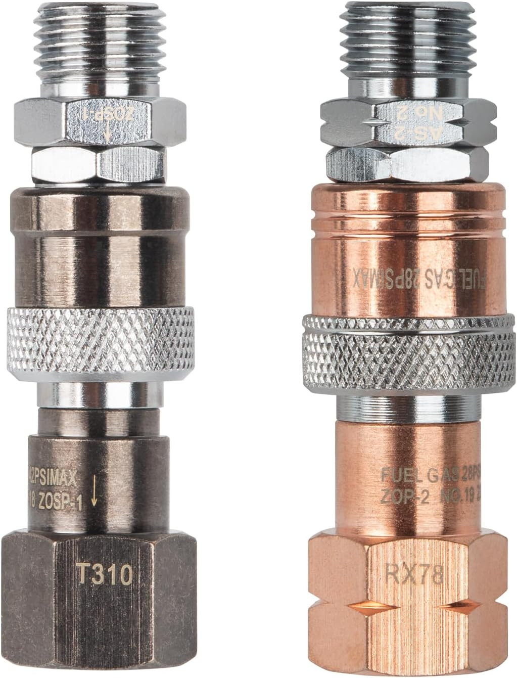 Oxy Acetylene & Cutting Torch Quick Connect Fittings | 9/16″ Type B | Solid Bras