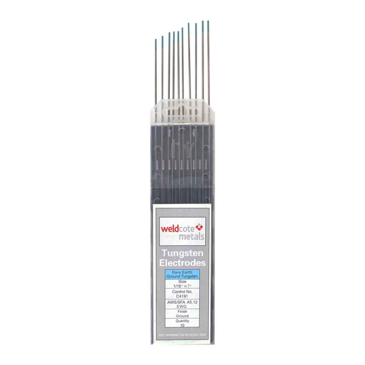 Weldcote TUNG116X7RE Rare Earth Tungsten Electrode 1/16″ x 7″ 10 pack