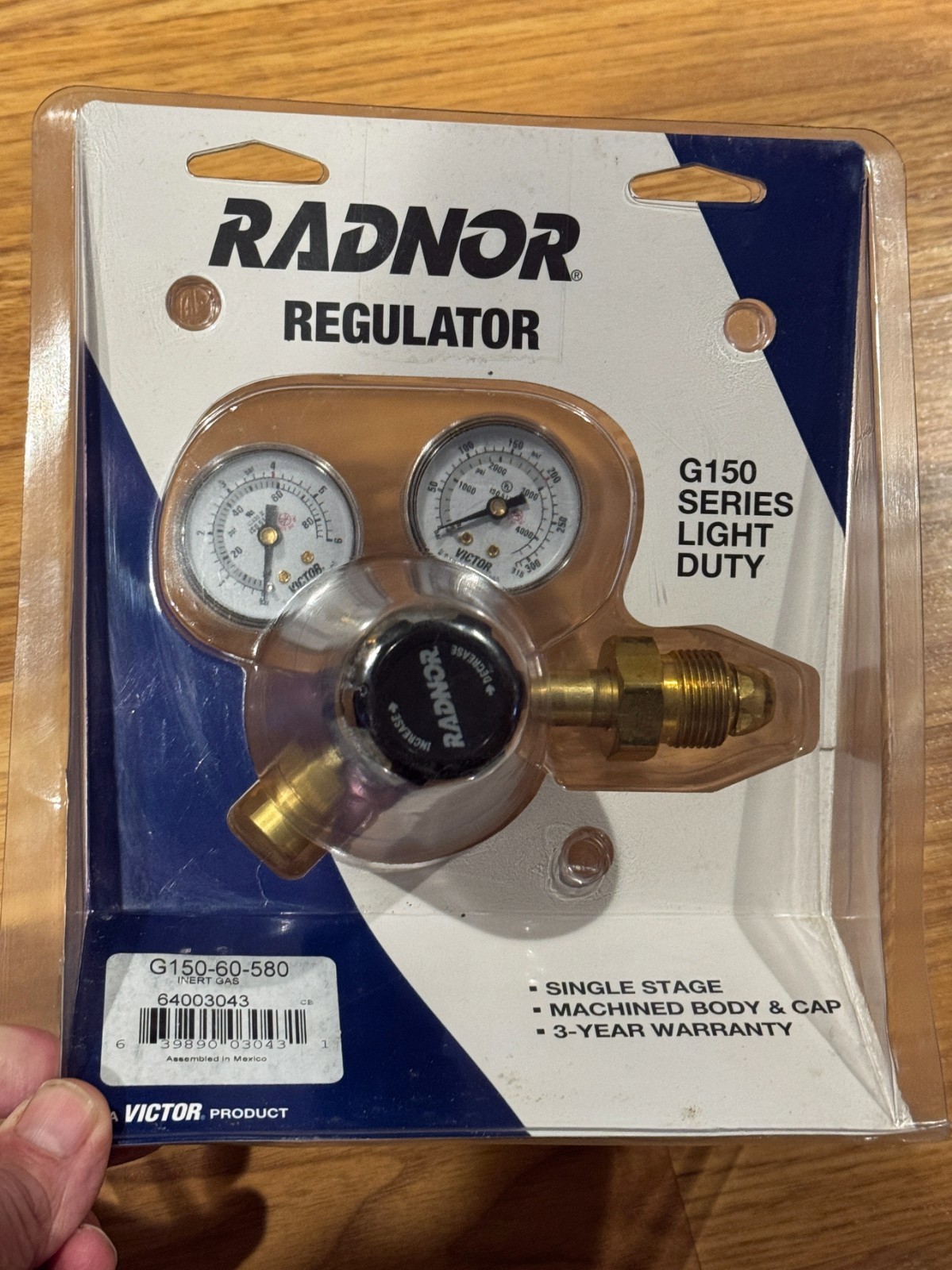 RADNOR Inert Gas Pressure Regulator G-150-60-580 Single Stage Brand New