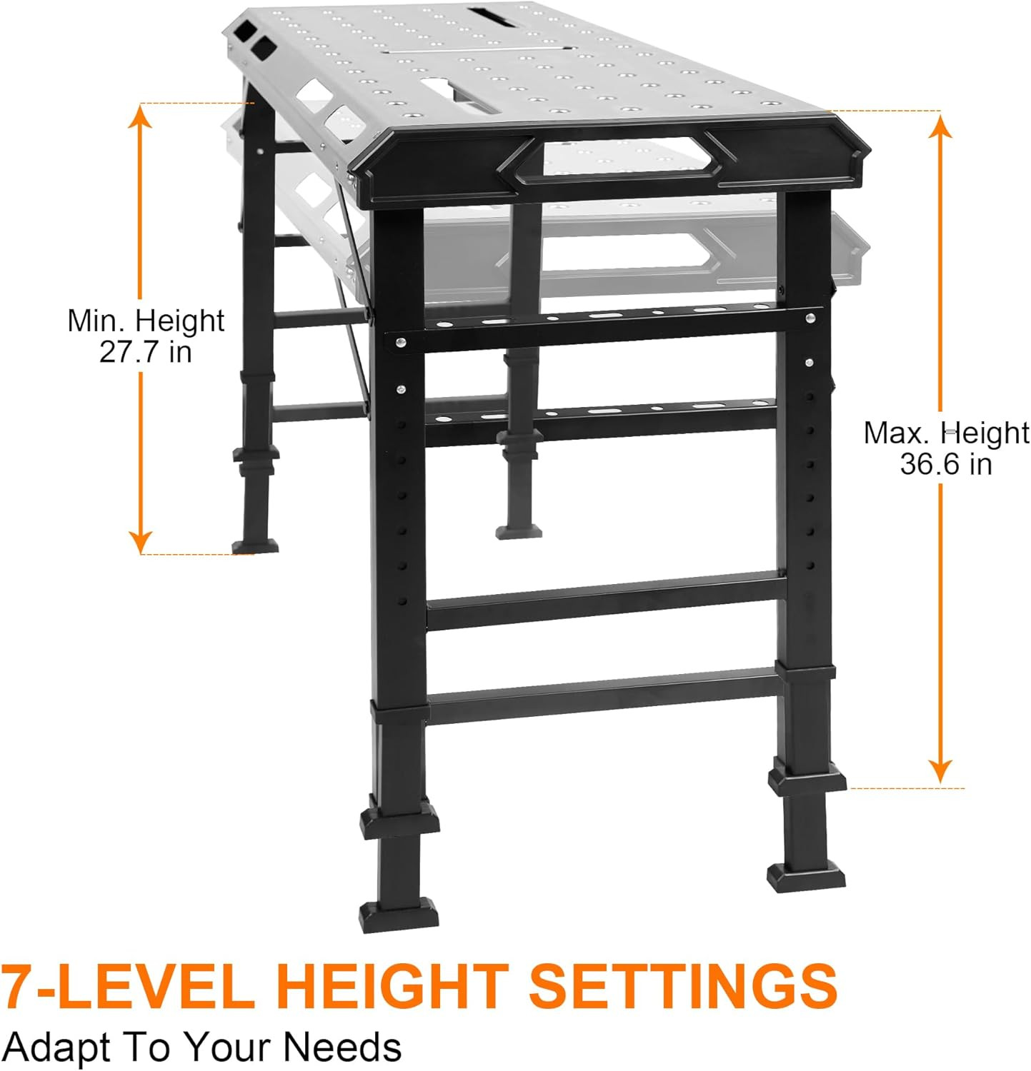Metal Welding Table Folding 1000 Lbs Load Capacity Heavy Duty Steel Construction