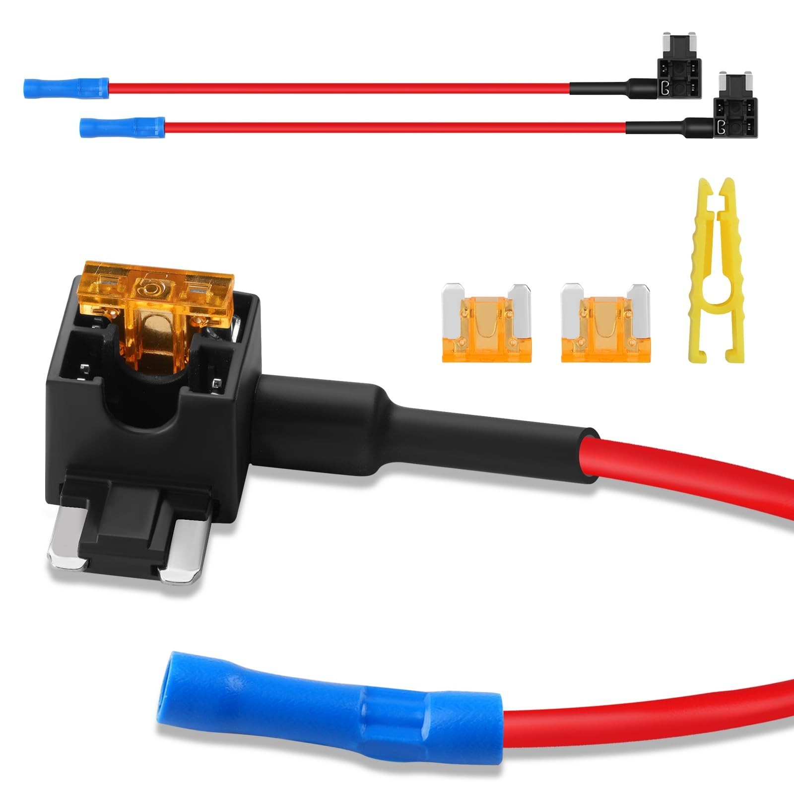 3 Pcs Low Profile Mini Fuse Tap 16 AWG, Fuse Taps Automotive 12v 10 Inch Leng…