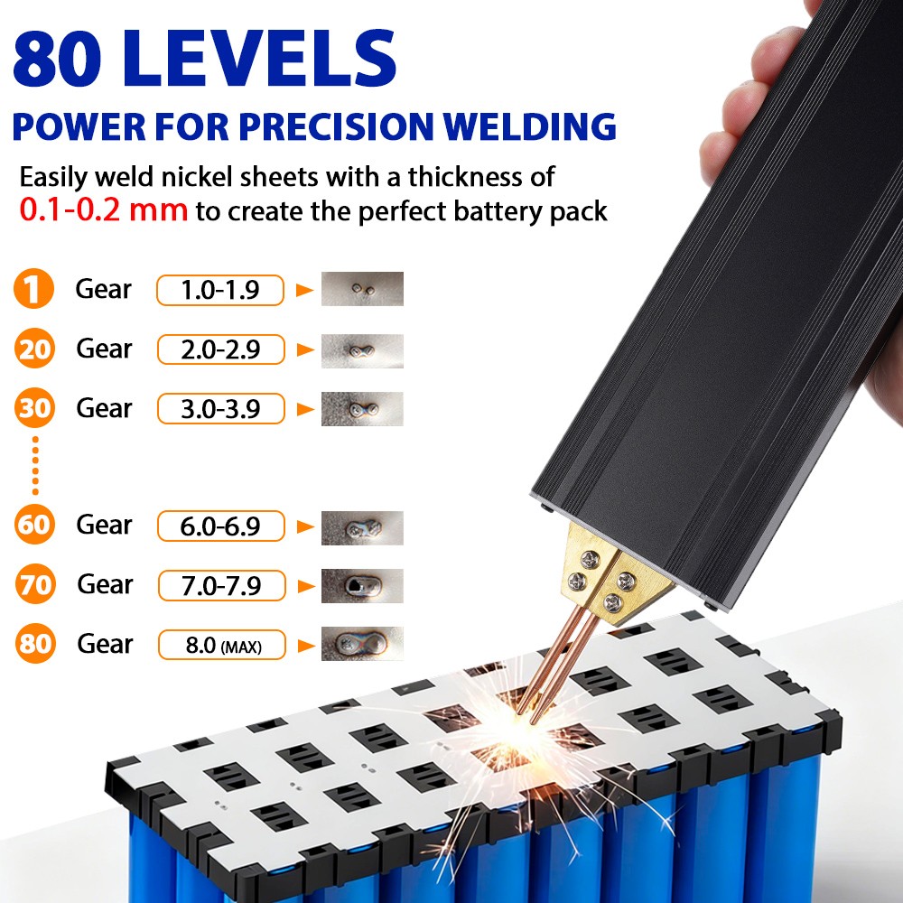 5/10/80/99 Levels Battery Spot Welder Portable Handheld spot welding machine