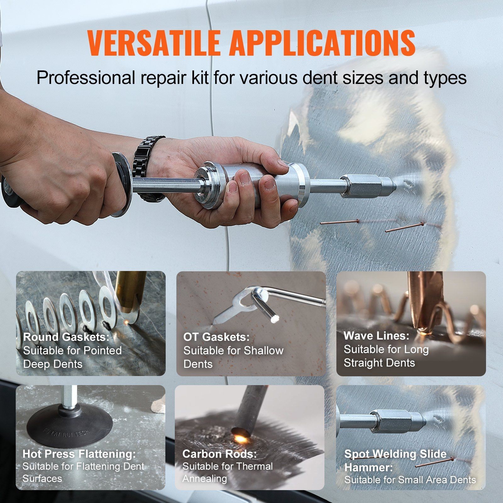 3KW 6-Mode Spot Welder & Dent Repair Kit with 16 Accessories for Auto Body