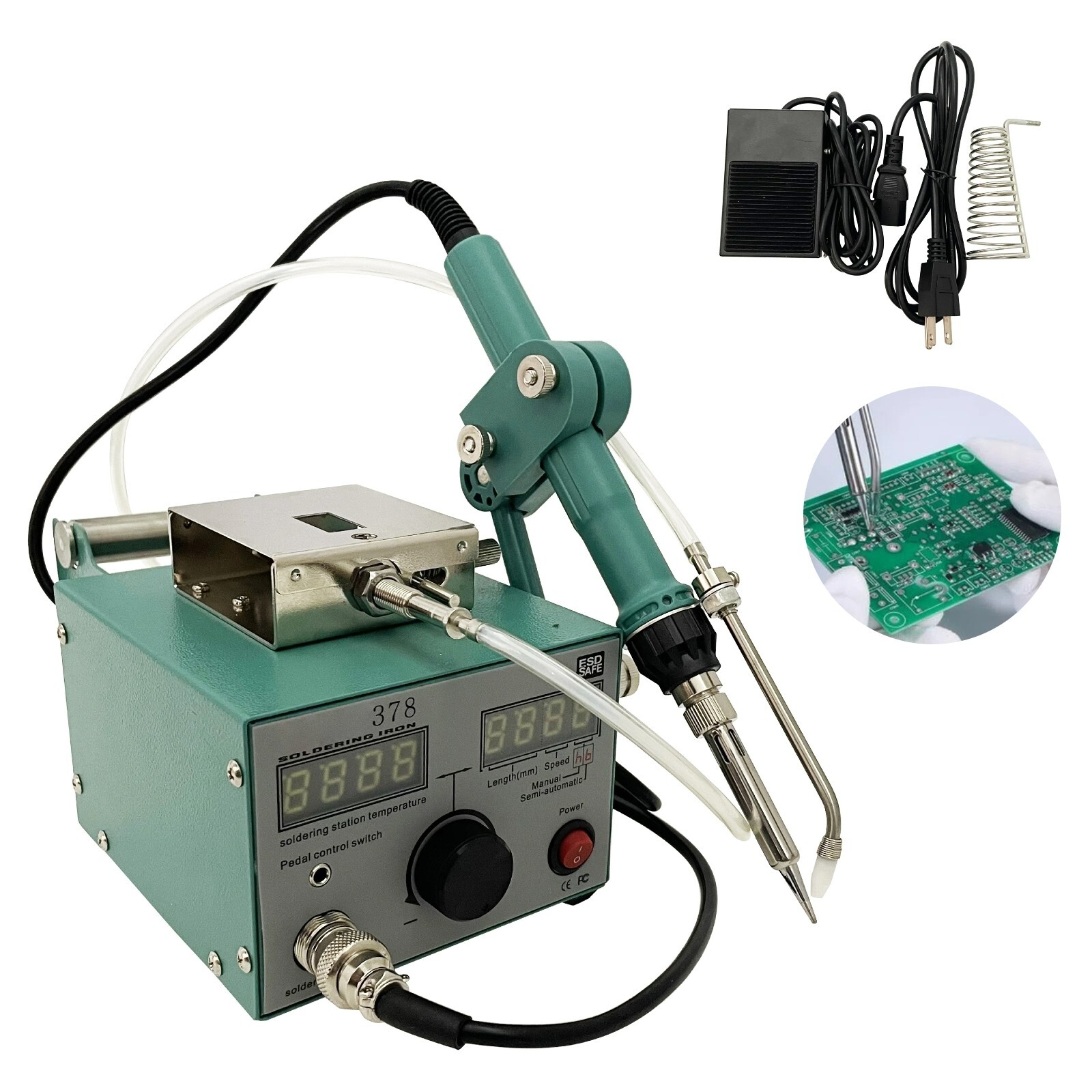 Semi-automatic Feeding Tin Spot Welding Machine Soldering Table 110V 80W