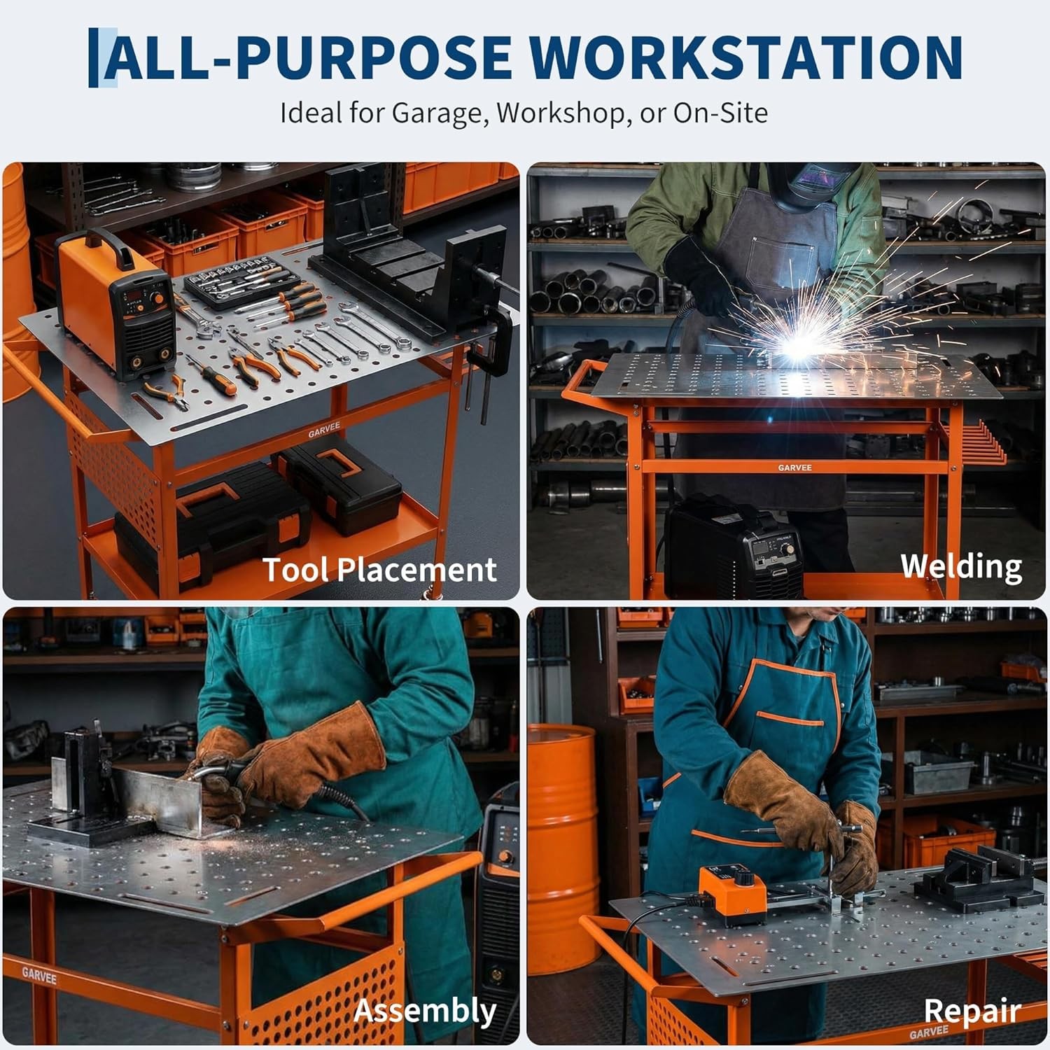 Welding Table 36″x24″ 800LBS Welding Table with Multiple Fixture Holes,Pegboard