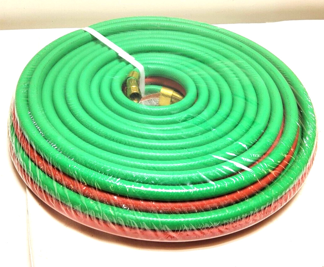 New Grade R Twin-Line Welding Hose 3/8″ 50 ft BB Fittings Acetylene & Oxygen