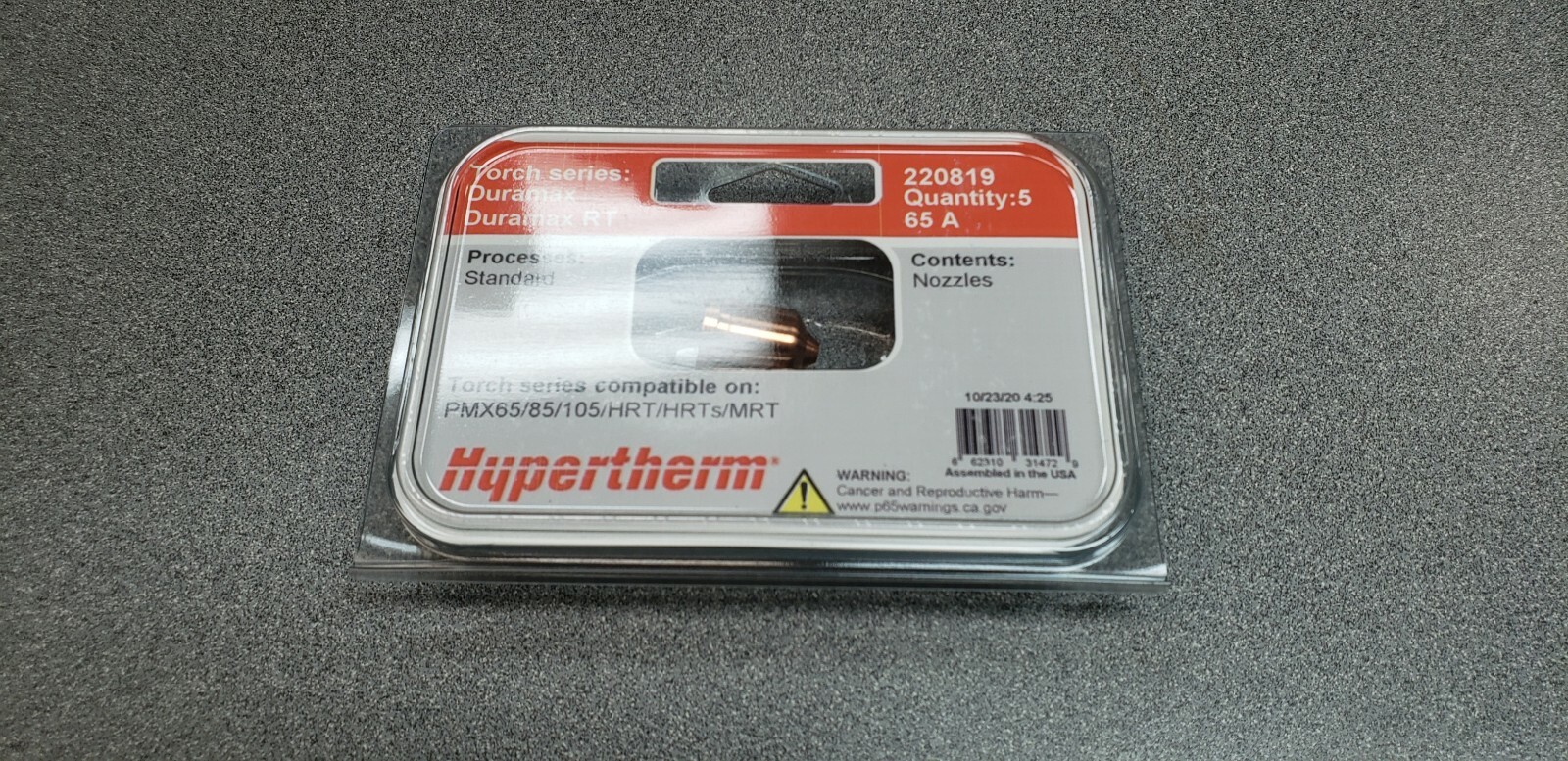 Hypertherm® Nozzles 5Pk. for Duramax RT Torch PMX65/85/105/HRT/HRTs/MRT 220819