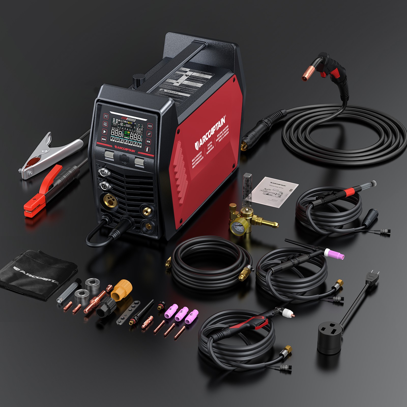 ARCCAPTAIN 205Amp 9 IN 1 MIG Welder MIG205MP APP Control 120/240V & Welding Wire