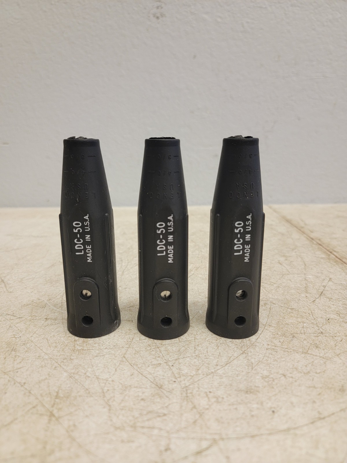 (3) Lenco 05436 LDC-50 Black Female Dinse Cable Connector