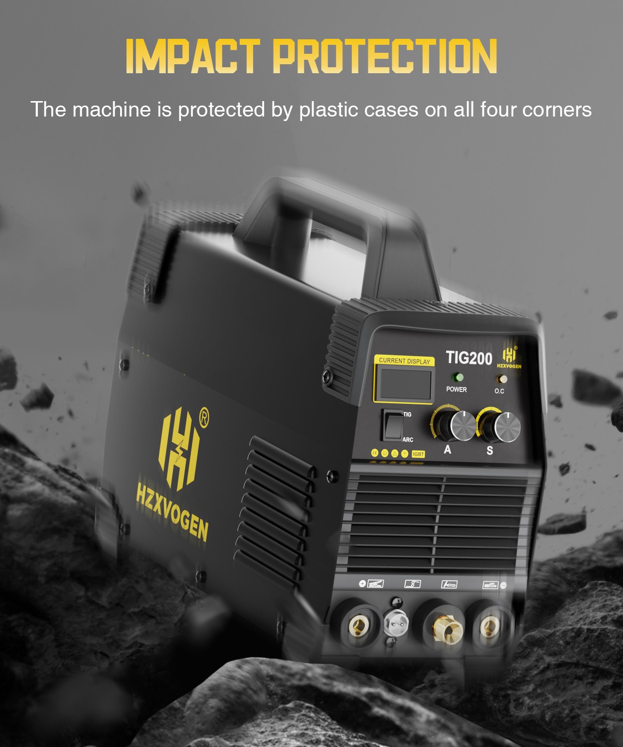 HZXVOGEN TIG200 200A TIG/MMA Welder IGBT Inverter Dual Voltage Portable 110/220V