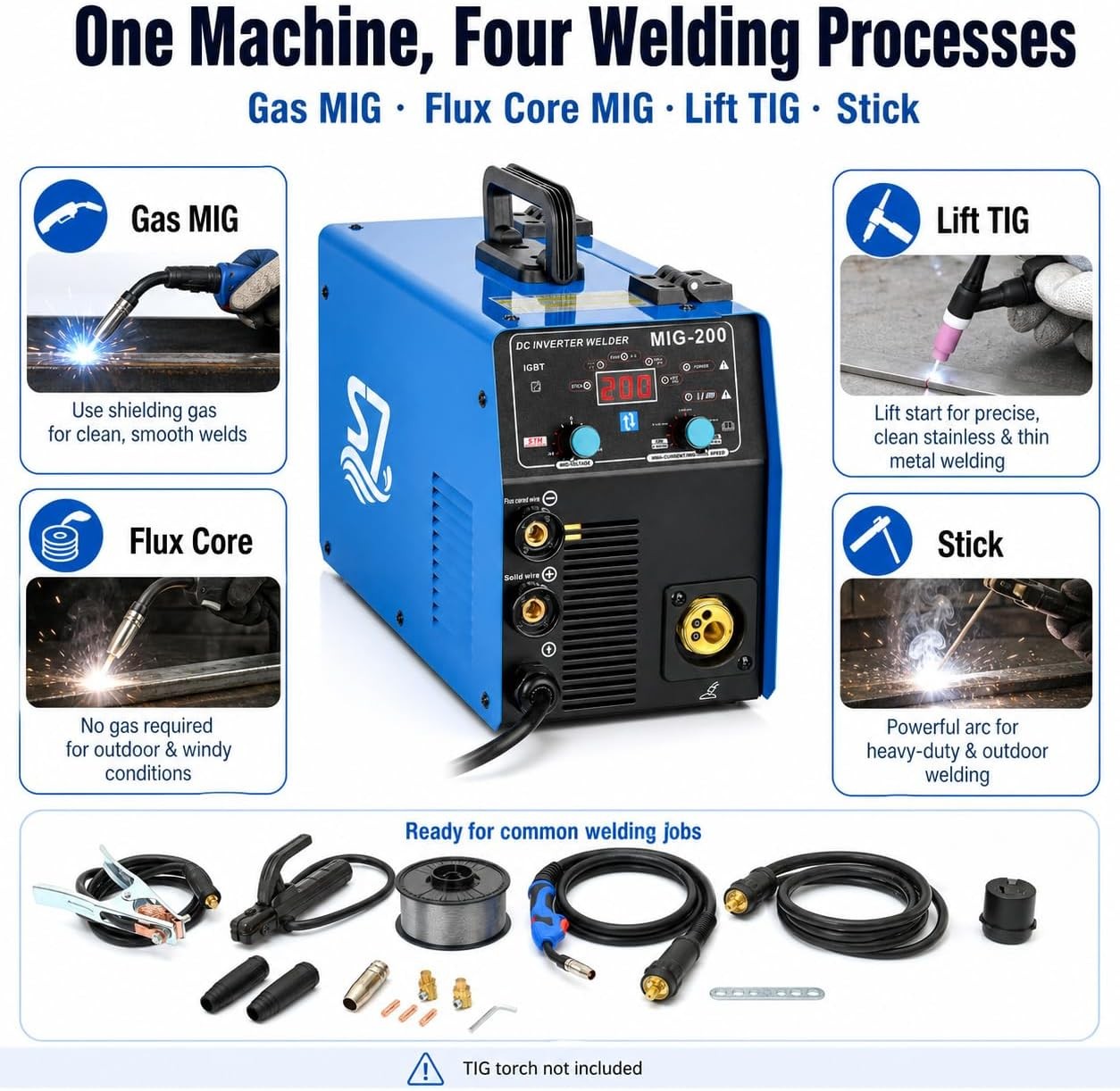 S7 MIG Welder 120V Gas Gasless Flux Core Welding Machine