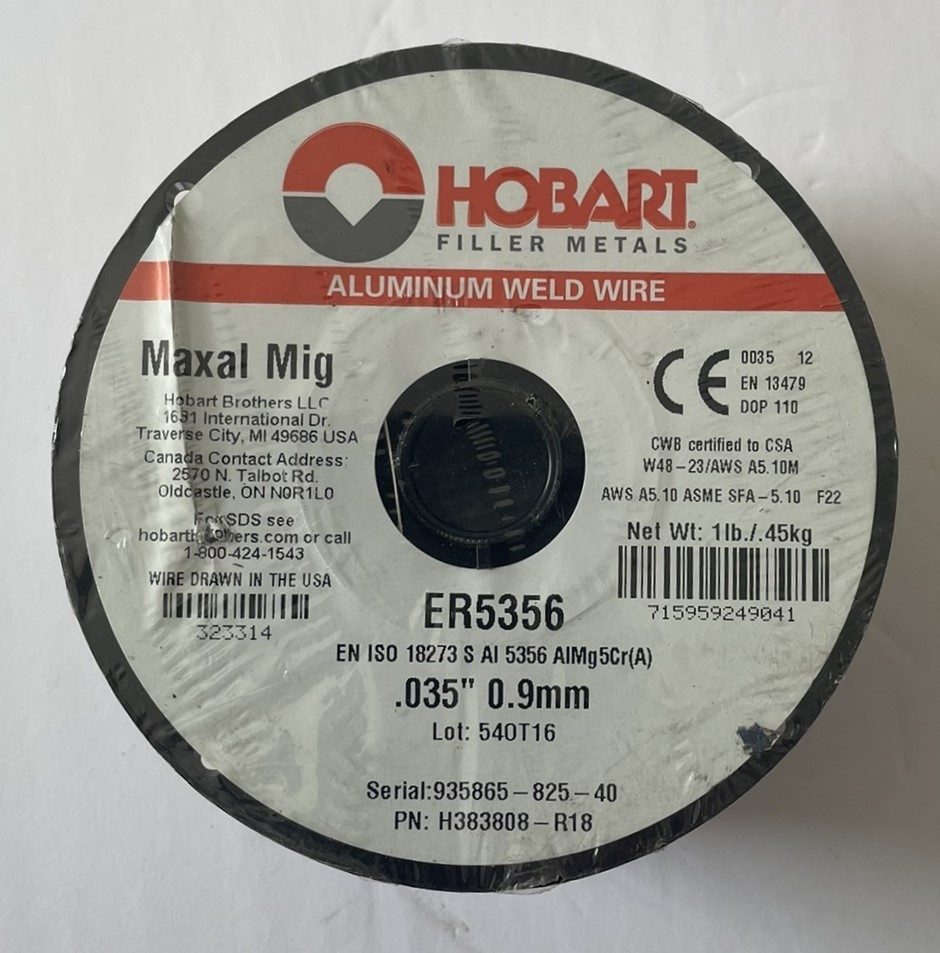 Hobart Maxal .035 Aluminum MIG Weld Wire 1 lb Spool ER5356 AWS A5.10 NEW