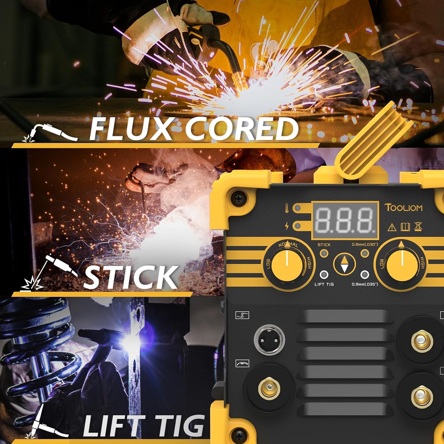3 in 1 Mini MIG Welder 135A Flux Core 110V Gasless Lift TIG Stick Portable