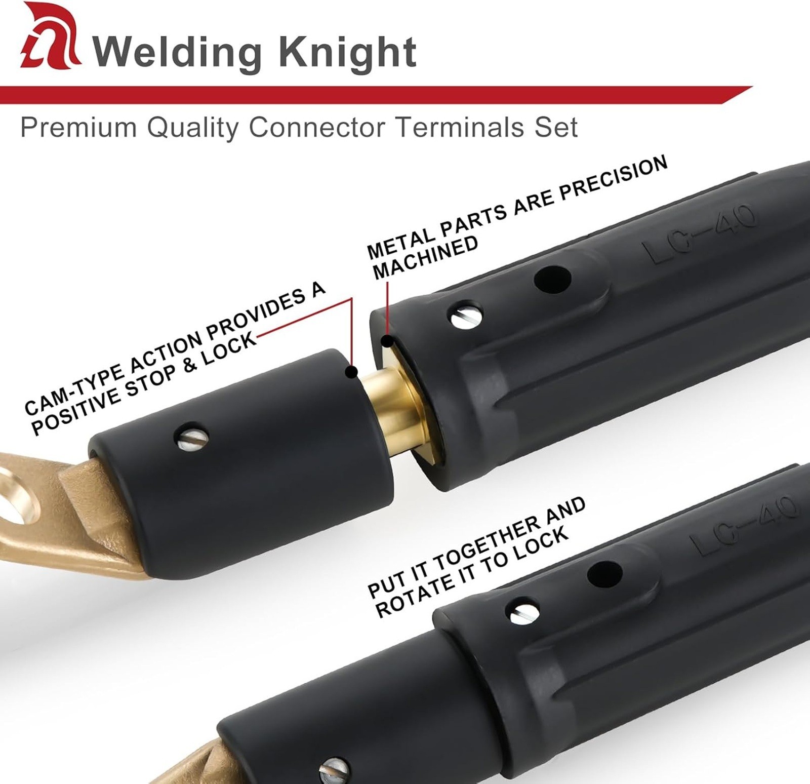 CT-40FA Welding Terminals & LC-40 Male Cable Connectors Welder Leads Connector