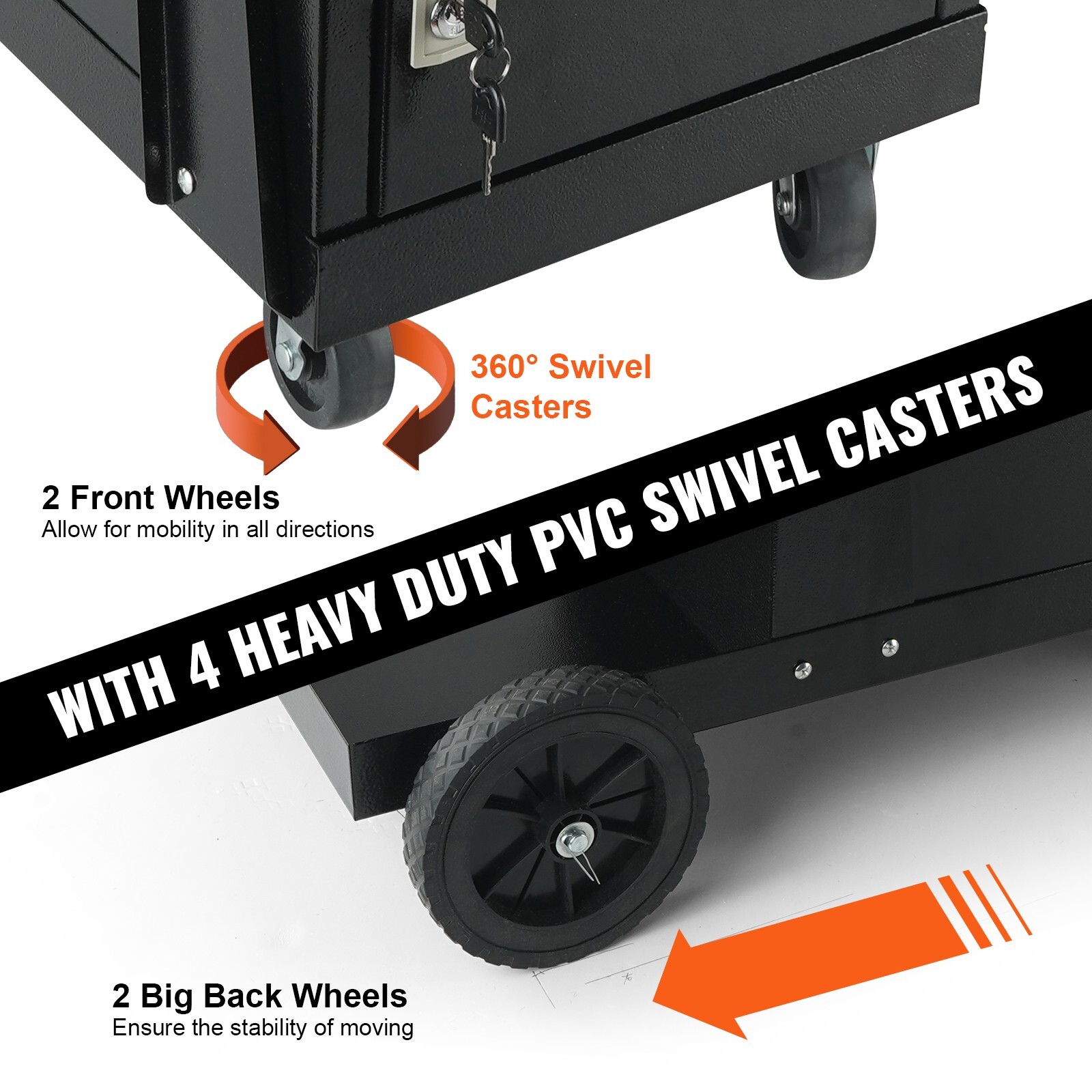 Welding Cart 2-Tier 265LBS Welder Cart with Anti-Theft Lockable Cabinet