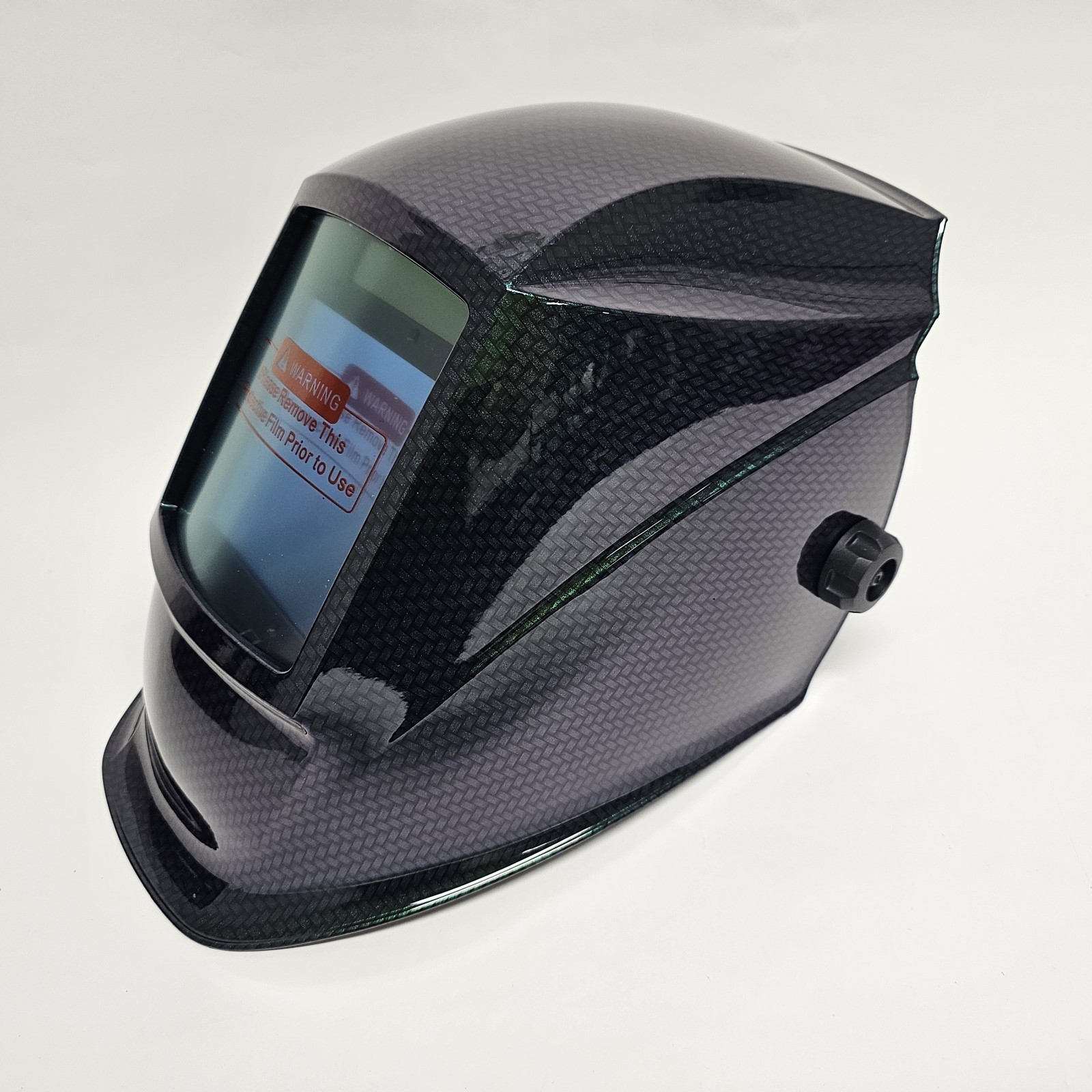 Hydro Dipped Welding Helmet AUTO DARK FLIP FLOP GREEN TO PURPLE Carbon Fiber