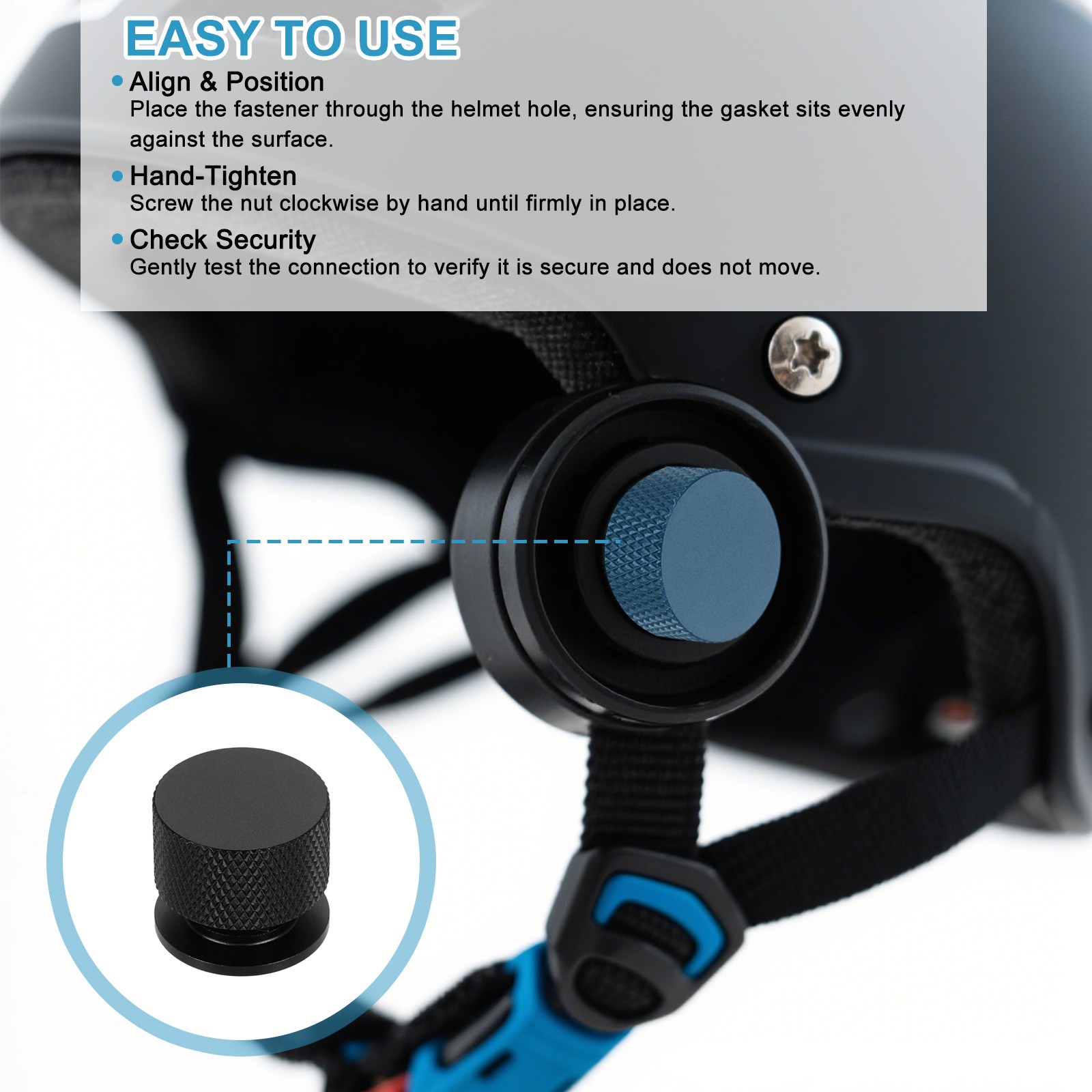 2Pcs Pipeliner Welding Hood Helmet Fasteners with Anti-Slip Rubber Cushion Black
