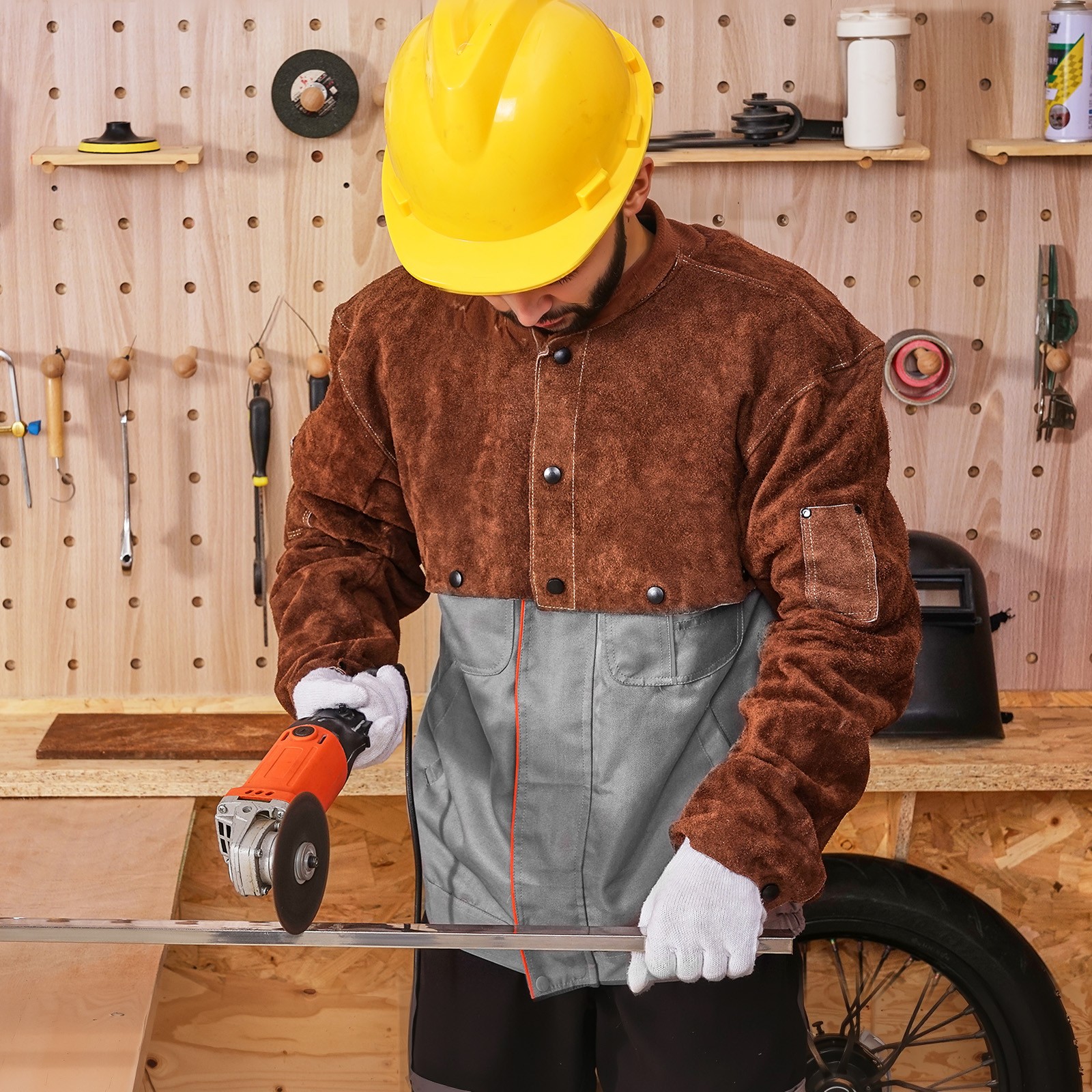 VEVOR Leather Welding Cape Sleeve Heavy Duty Flame Resistant Cape Sleeve XL-Size