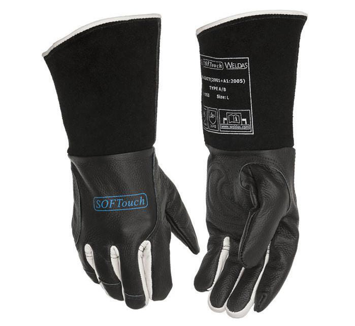 TIG MIG MMA Leather Welding Work Glove Black SOFTouch Argon Arc Welder Glove
