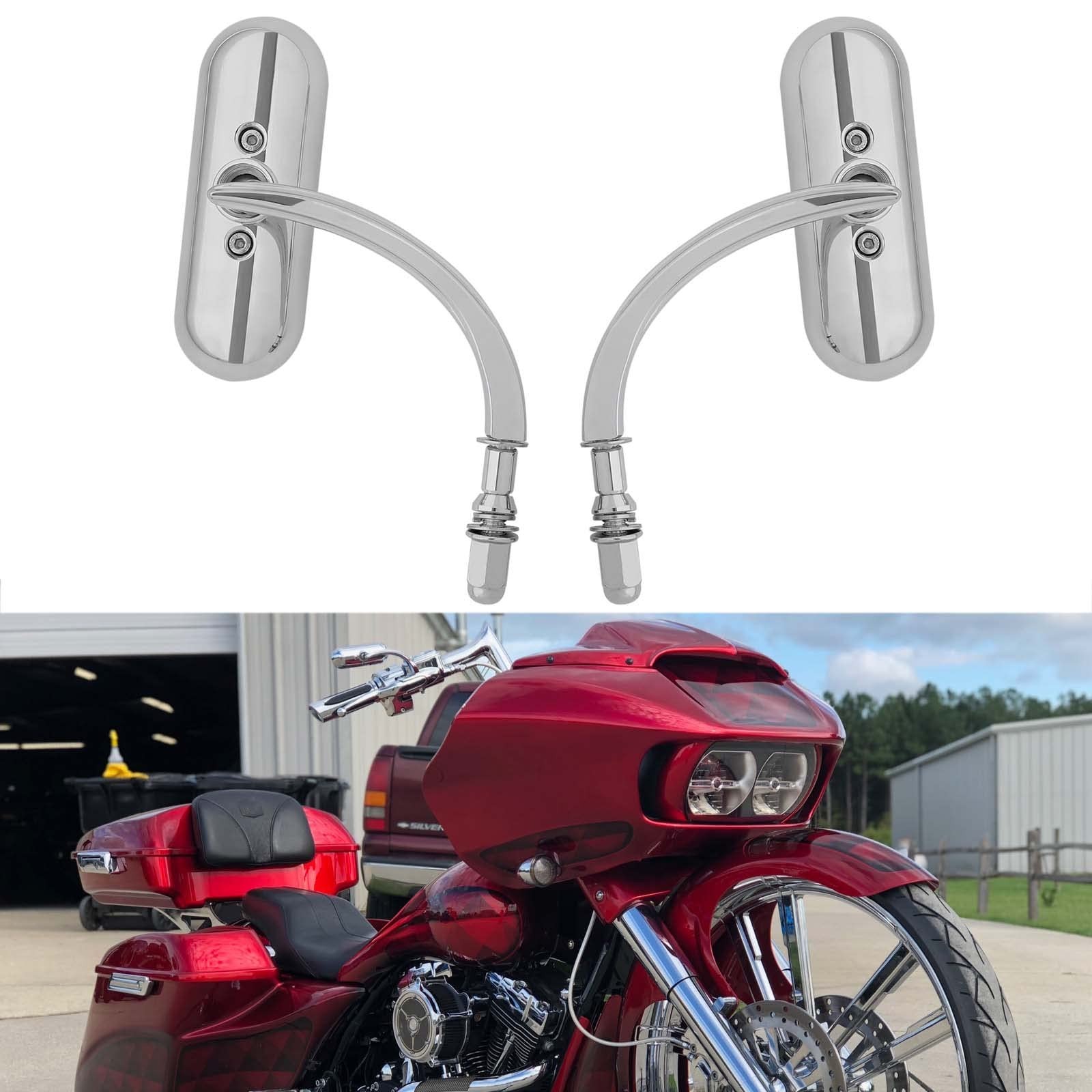 Chrome Motorcycle 8Mm 10Mm Sportster Mirrors for Harley Road King Street Electra