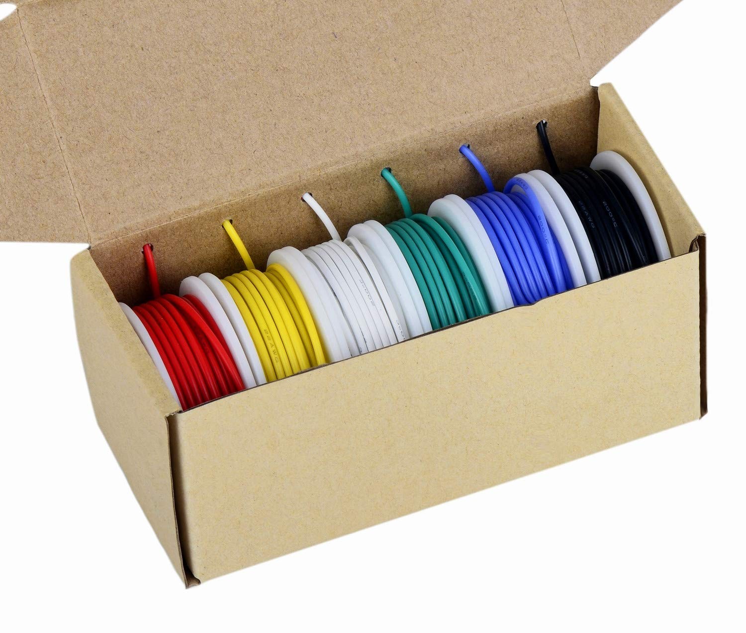 TUOFENG 20 awg 6 colors each 23ft, Red, yellow, blue, green, black, white