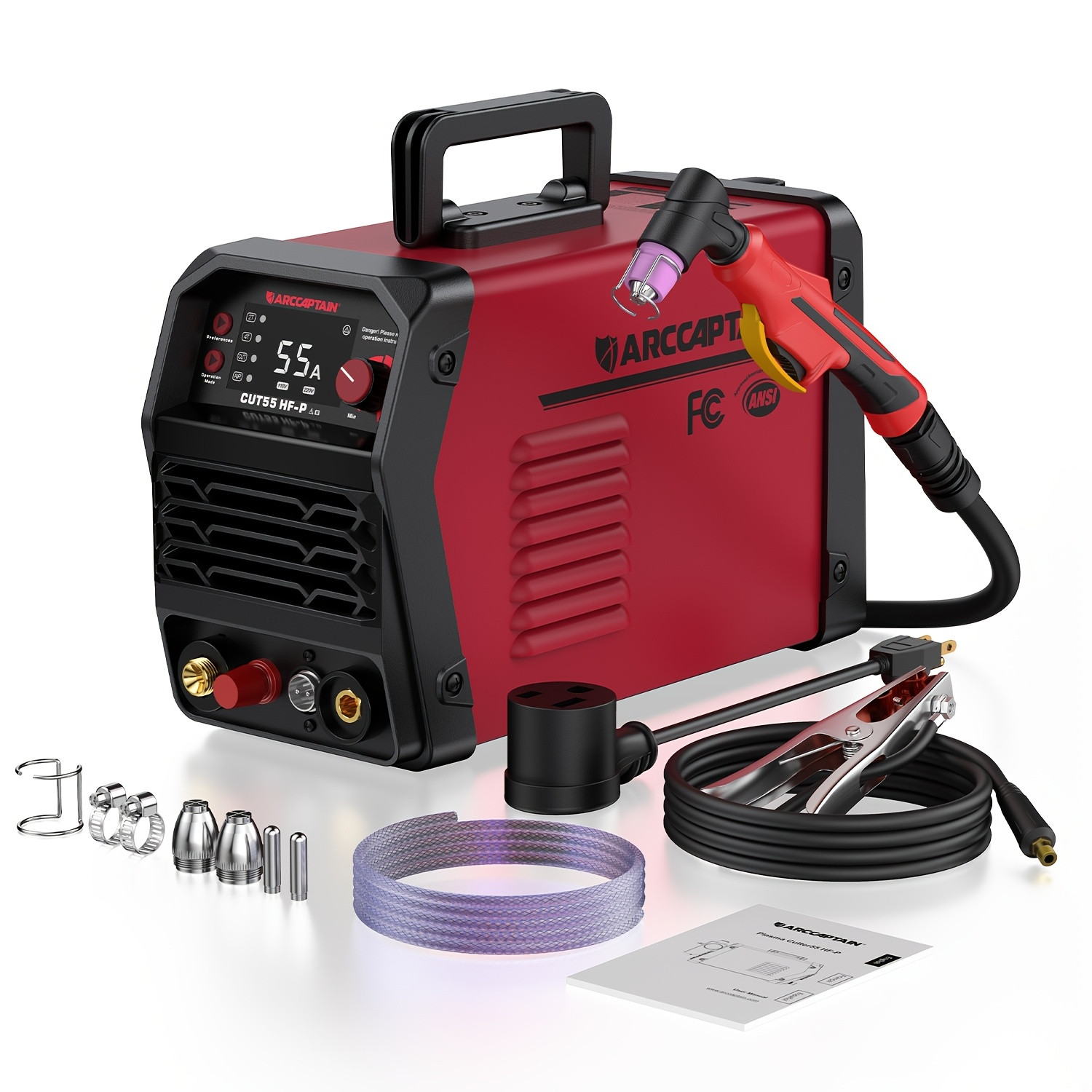 ARCCAPTAIN CUT55 HF-P Plasma Cutter, 55A Dual Voltage 110/220V High-Frequency