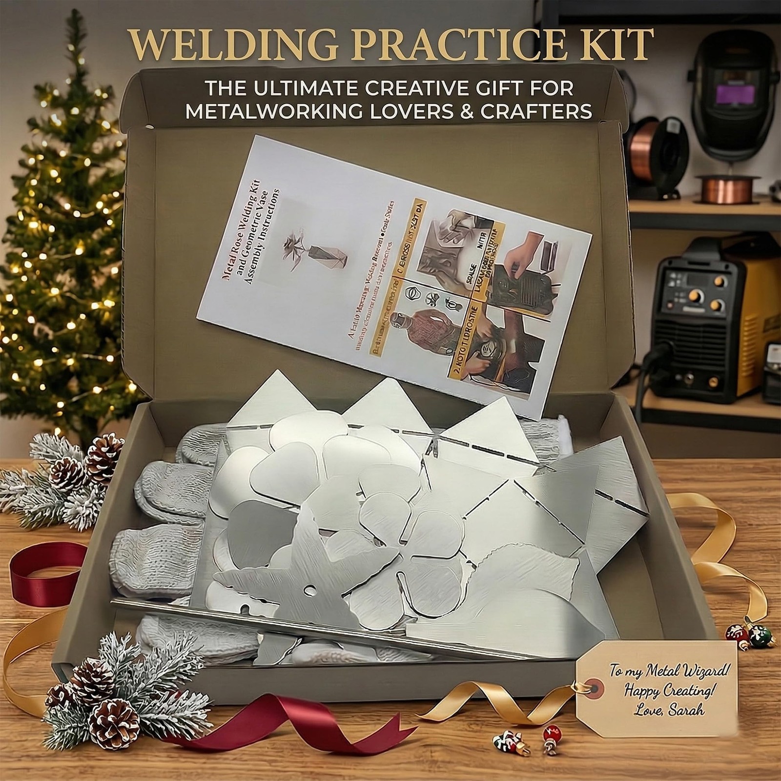 3D Rose and Vase Welding Practice Kit for Beginners DIY 201 Stainless Steel W…