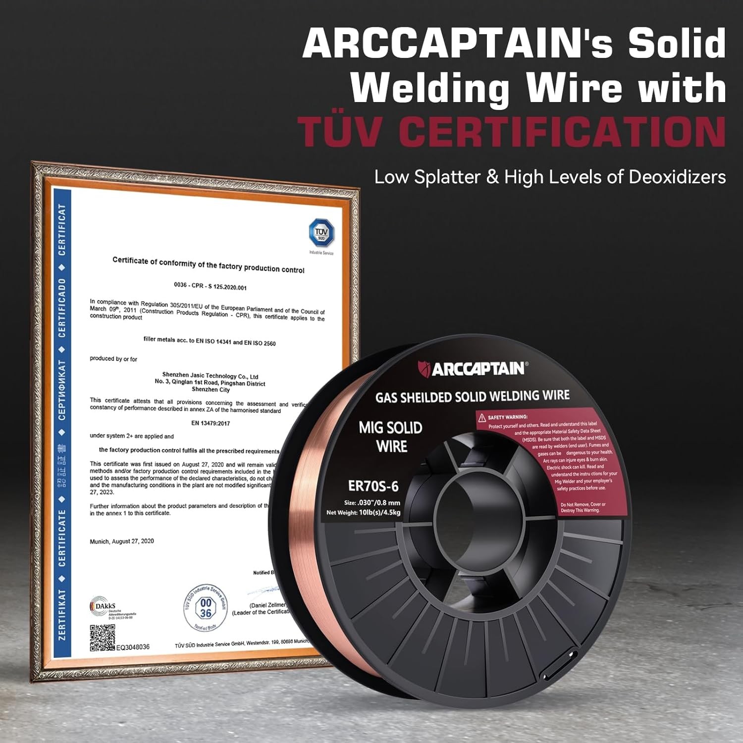 ARCCAPTAIN Mig Welding Wire, 0.030 10Lb Mig Wire ER70S-6 10Lbs Gas Solid Carbon