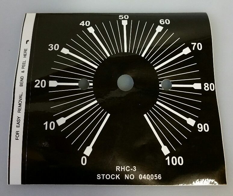 MILLER WELDING RHC-3 040056 REMOTE HAND AMPERAGE CONTROL DIAL STICKER DECAL