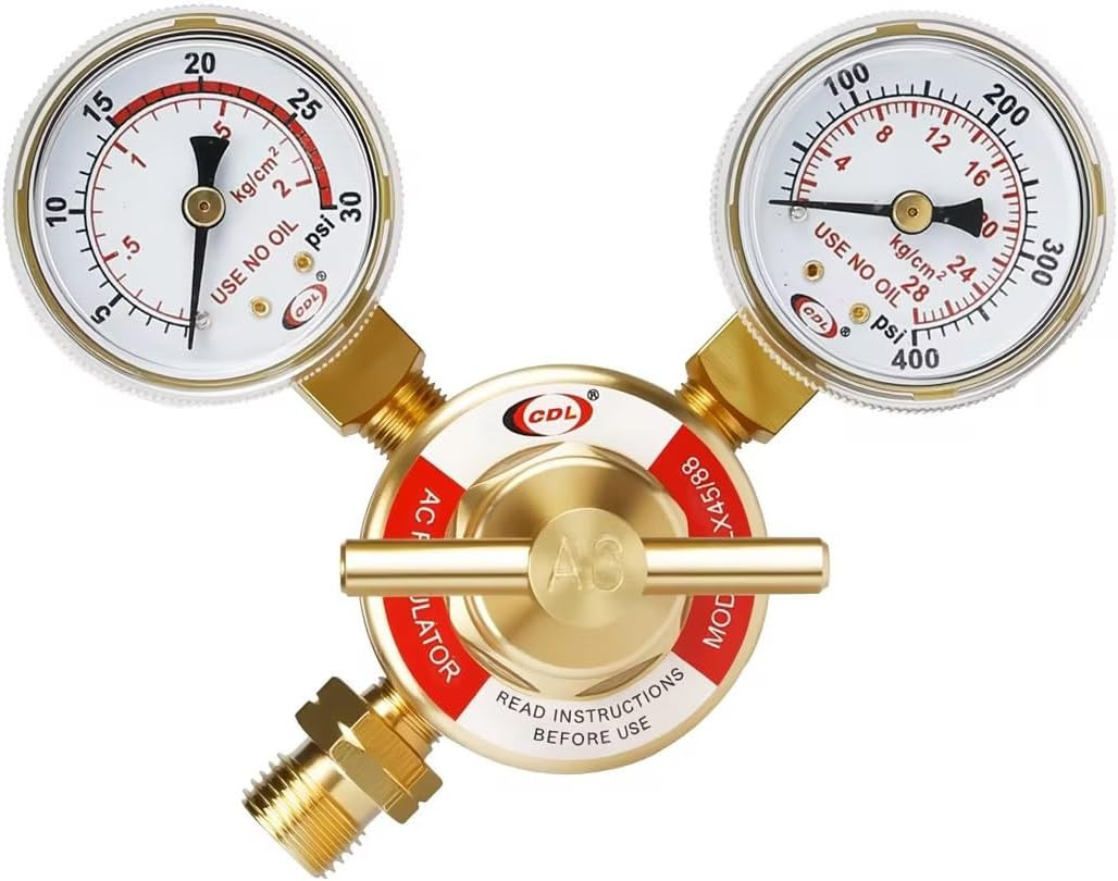 LX65 Medium Duty Oxygen Regulator Cga540,Forged Brass | Large Tank Gauge Cutting