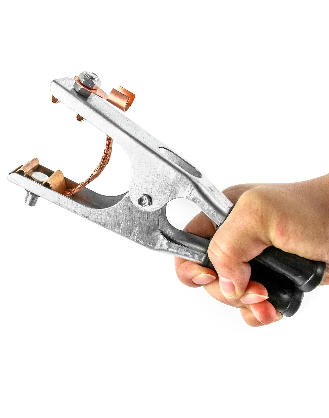 QWORK Welding Ground Clamp, 2 Pack 500AElectroplated Ground Clamp Copper
