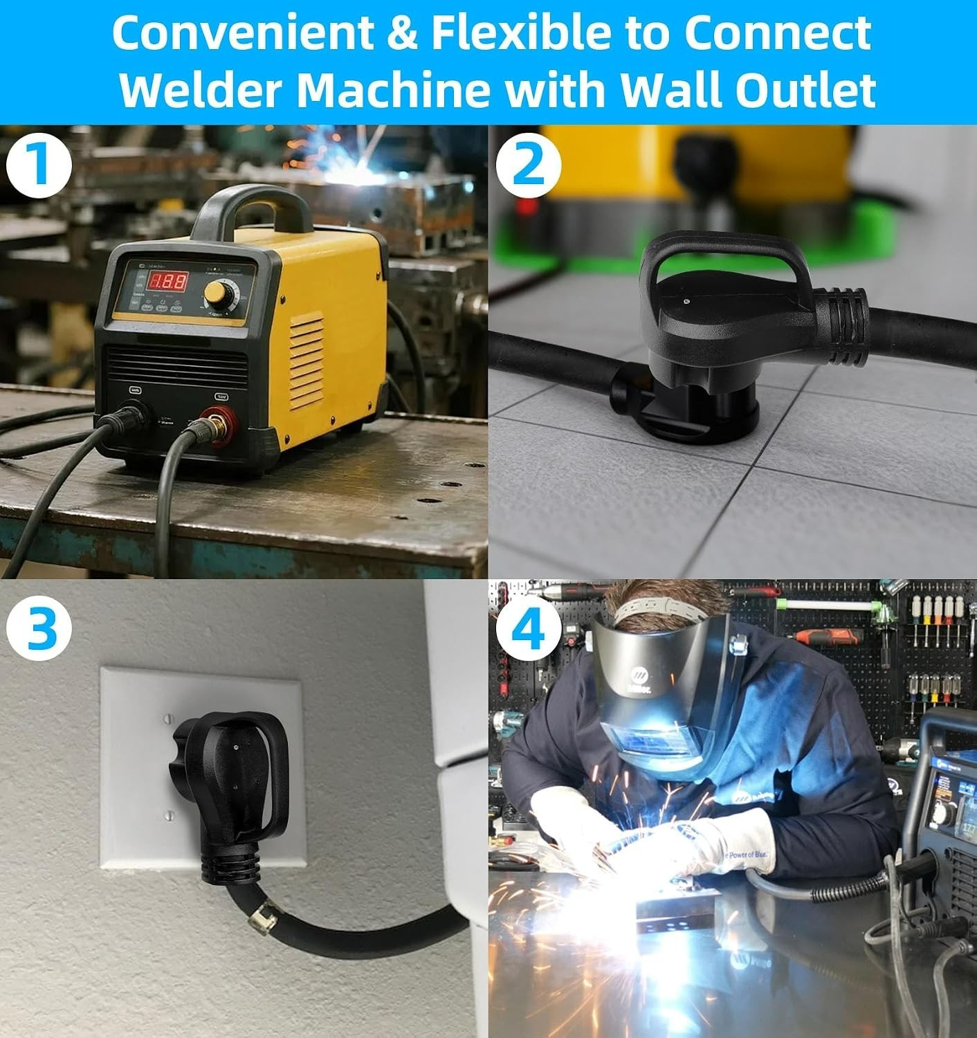 Welder Extension Cord 6 AWG 6/3 SOOW Cord,50 Amp Welding Power Extension 250V NE