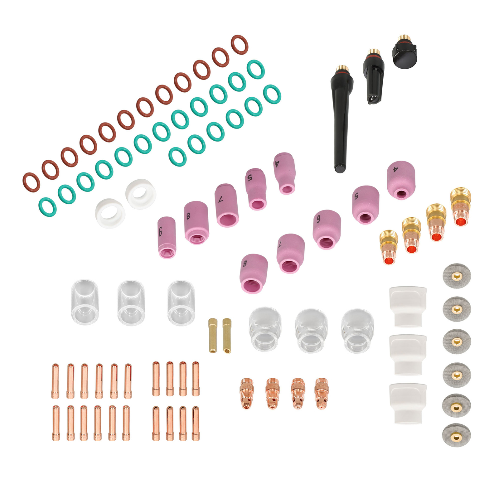 LABLT for WP-17/18/26 90× TIG Welding Torch Stubby Gas Lens Pyrex Glass Cup Kit