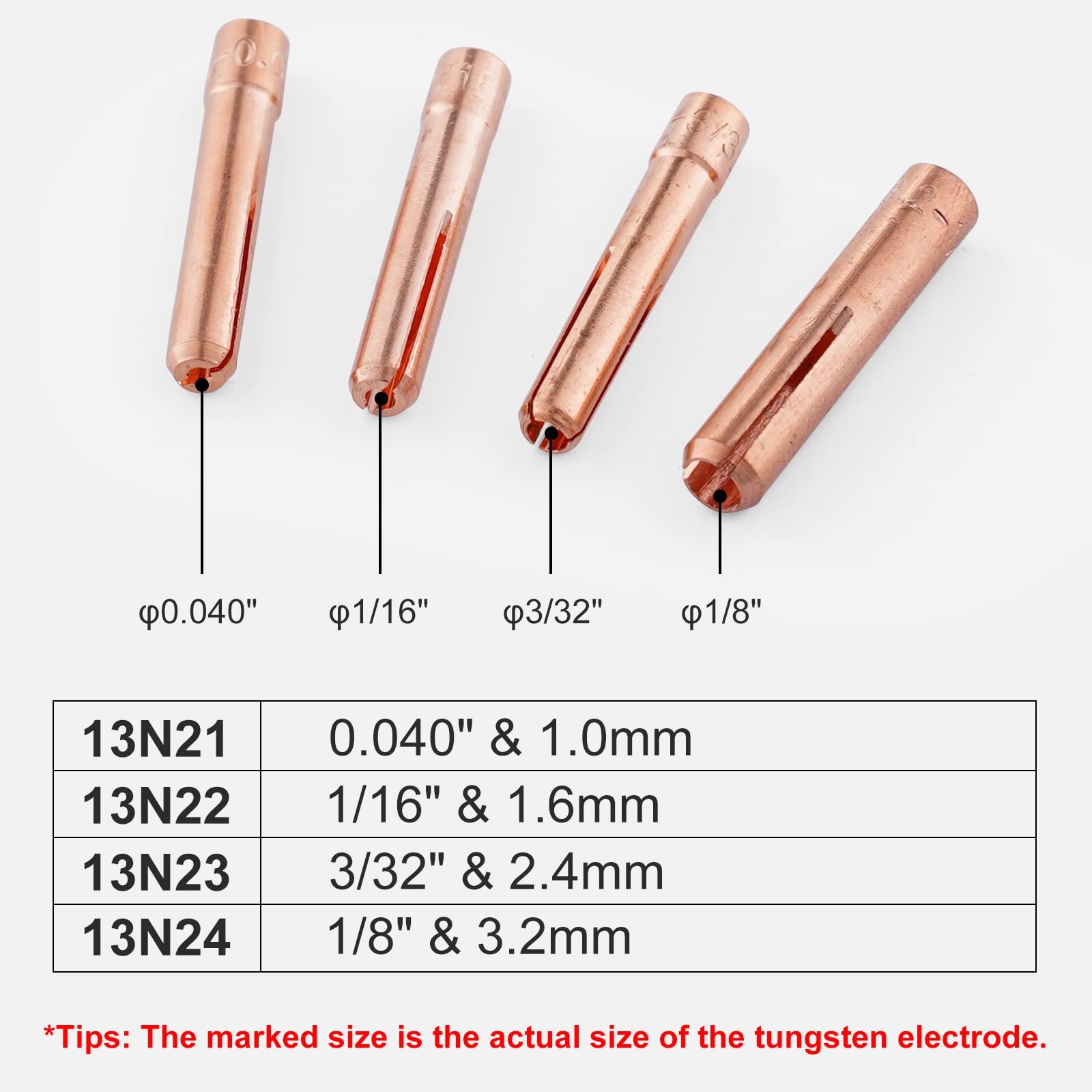 Tig Collet 13n23 3/32″&2.4mm For Tig Welding Torch 9 20 & 25 Series Consumable