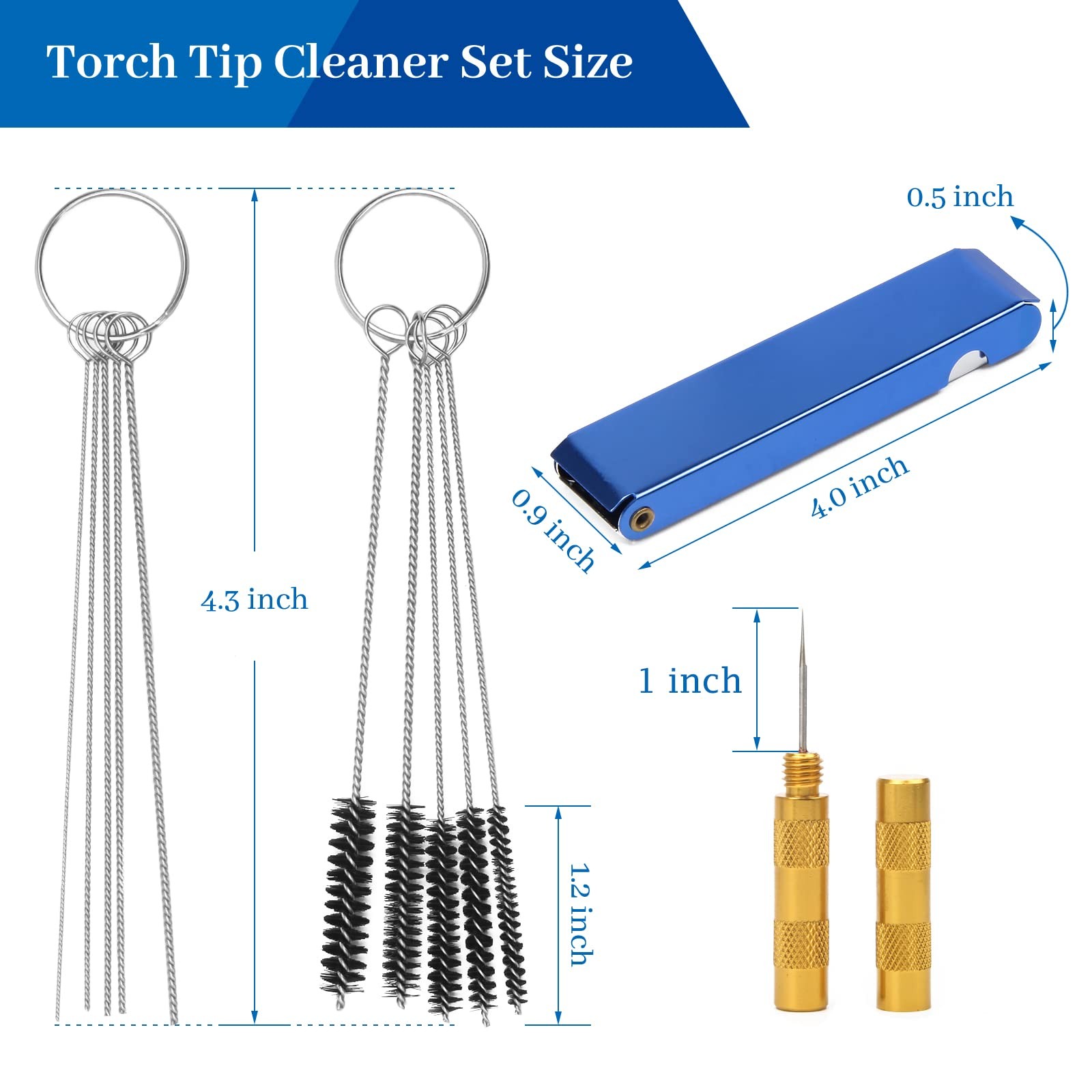4-Piece Torch Tip & Carburetor Cleaner Set with Needles, Brushes & Drill Bits