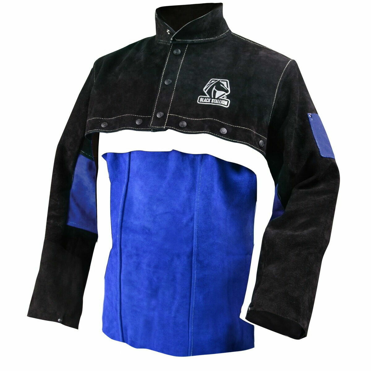 Revco Color Block Leather Welding Cape Sleeves and 20″ Bib Combo Size M