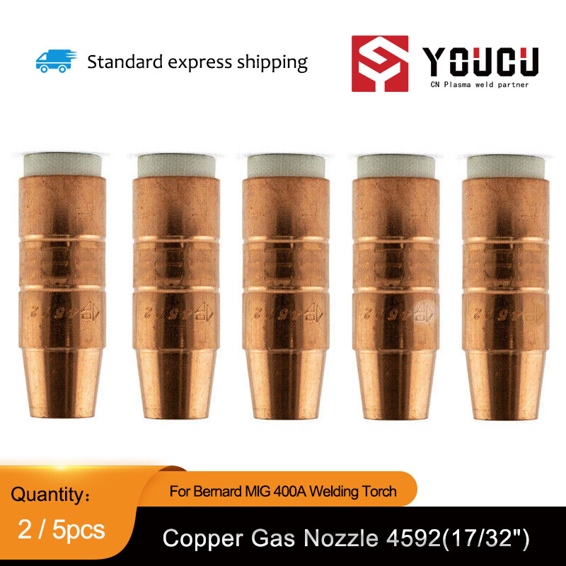2 / 5pcs For Bernard MIG 400A Welding Gun Copper Gas Nozzle 4592 (17/32″)