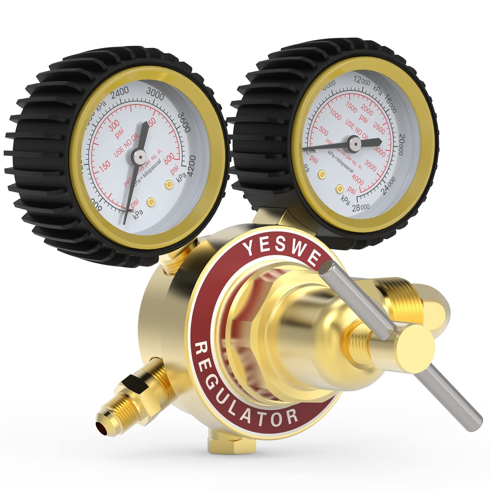 Nitrogen Regulator with Hose, 0-600 PSI Input, 0-4000 PSI Output, CGA580 Fitting