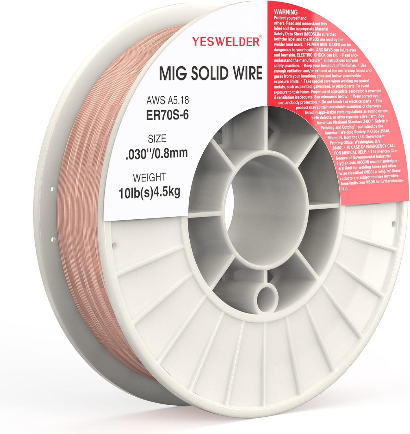ER70S-6 MIG Welding Wire, 0.023 in 10 Pounds ABS Strong Spool | 0.023 in Solid-W