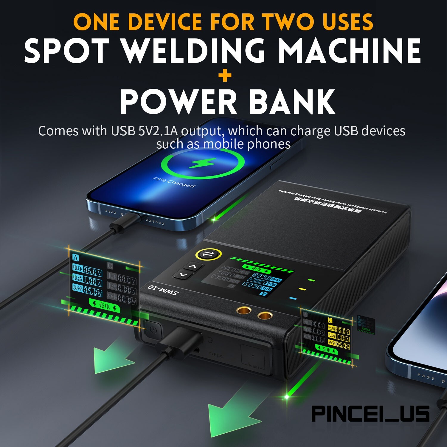 FNIRSI SWM-10 Professional Handheld Spot Welder for Battery Spot Welding pe66