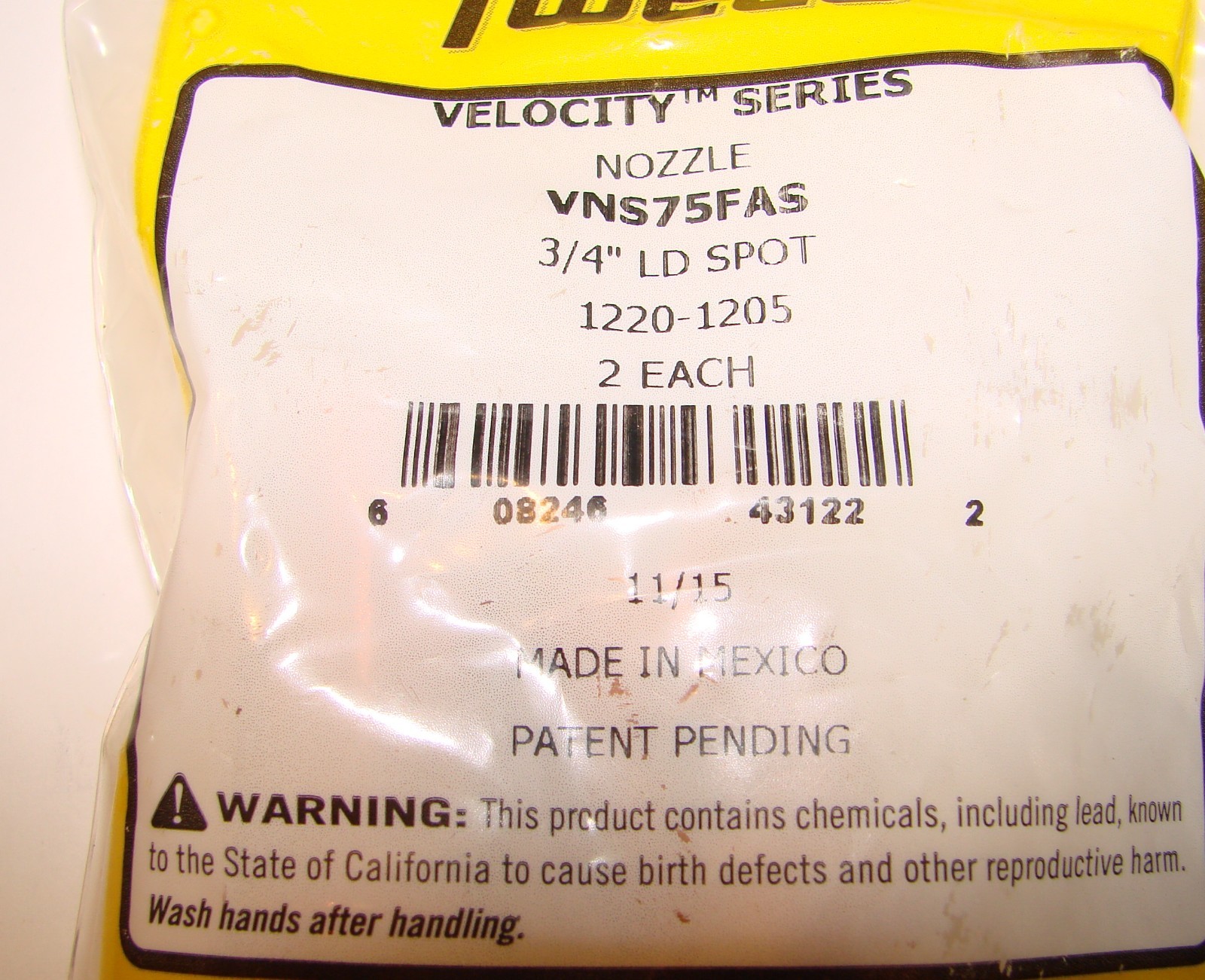 genuine TWECO VNS75FAS Velocity Series NOZZLES —- 1220-1205 — Package of 2