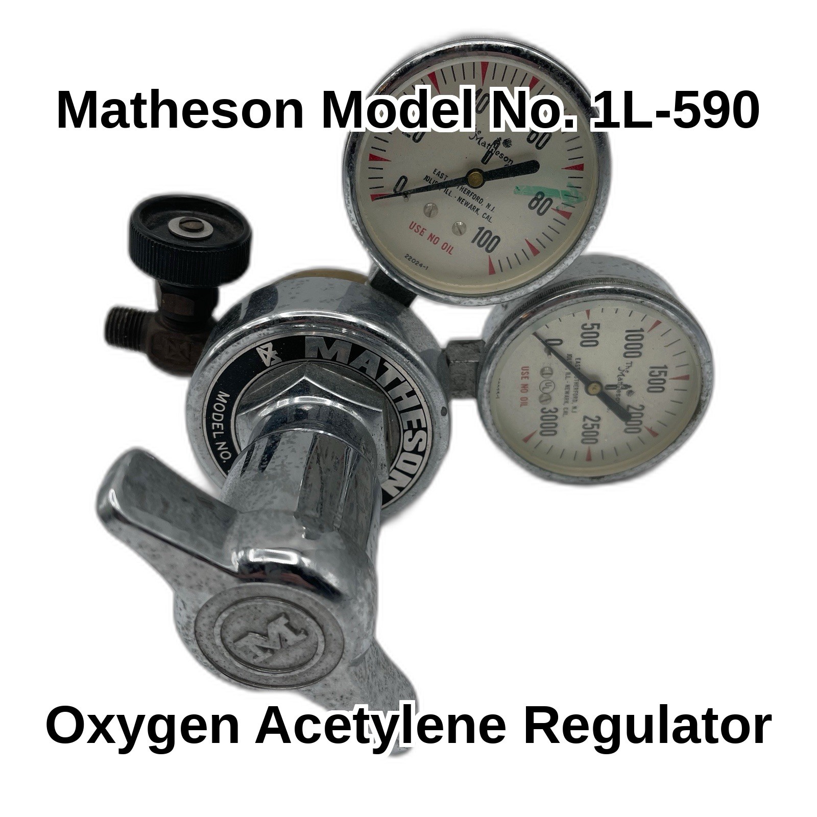 Matheson 1L-590 Oxygen Acetylene Regulator 0-100/3000 PSI CGA 590 Used