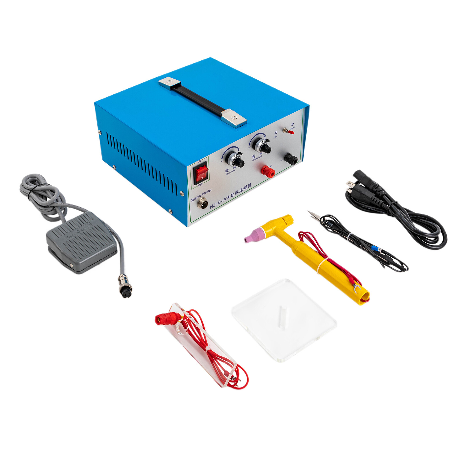 HJ10-A Jewelry Spot Welder 110V 500W Adjustable Pulse for Gold Silver