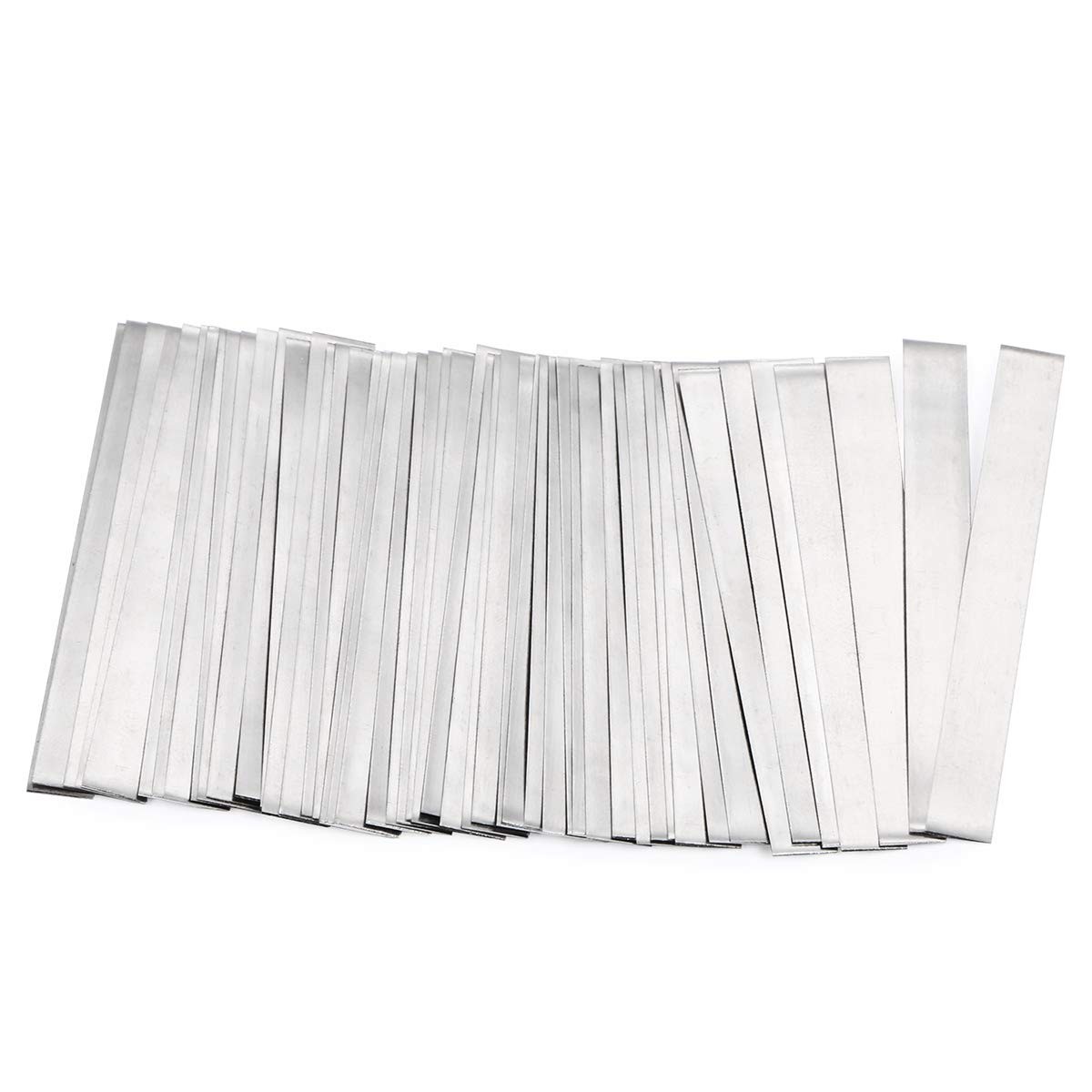 SHONAN Pure Nickel Strip 99.6% Nickel, 2 0.15 x 6 x 50 mm, 50 Pieces, Silver