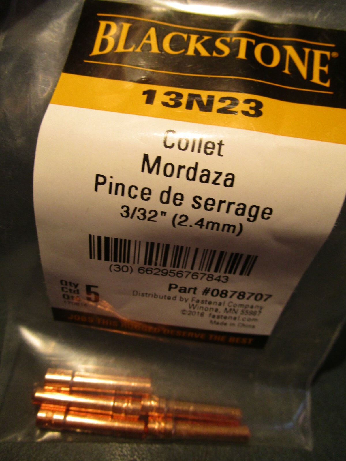 (5) 13N23 – 3/32″ Blackstone® Standard Collet for 9, 20 Series Torches