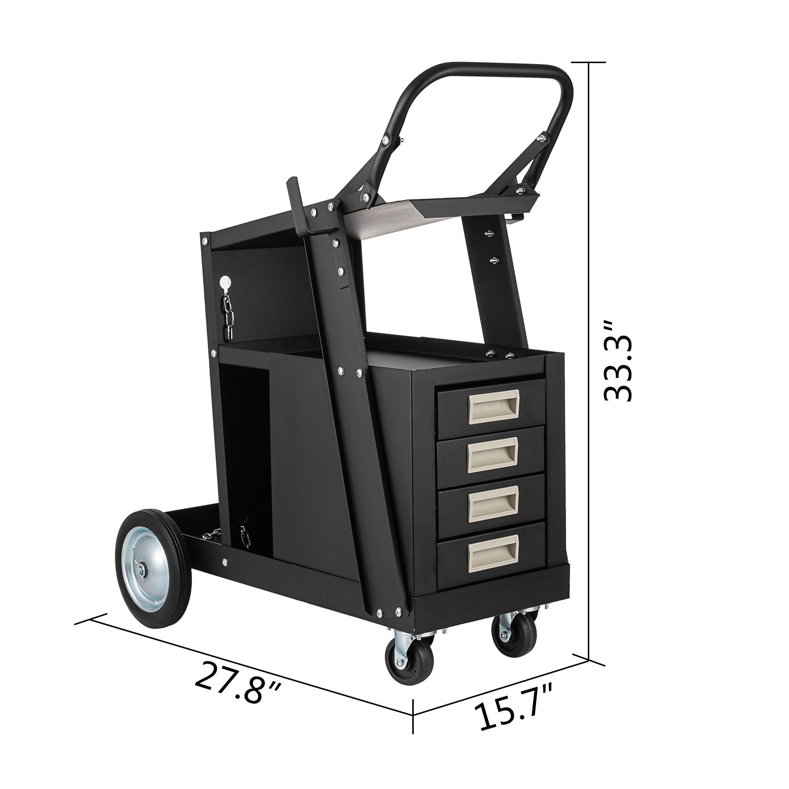 Welding Cart with 4 Drawers for MIG TIG Welder and Plasma Cutter 360° Rolling