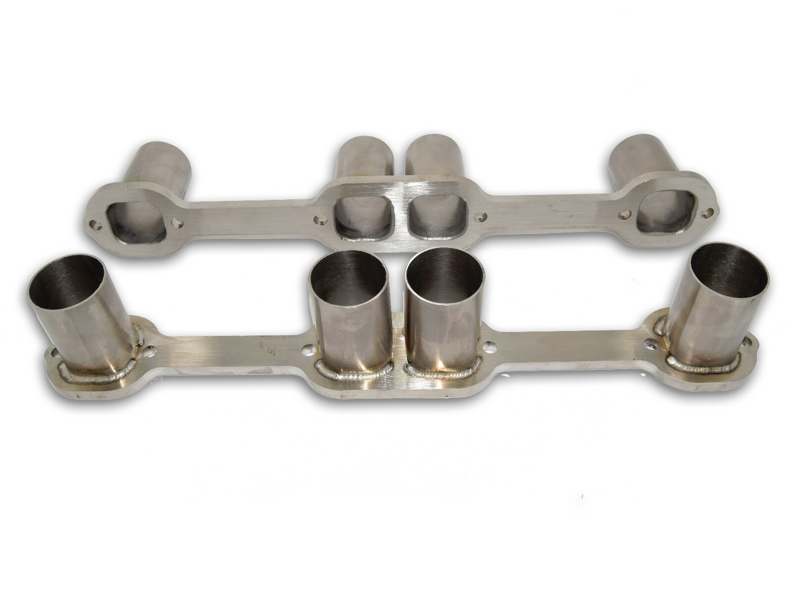 18 Degree Small Block Chevy Stainless Flange Kit: Prewelded 1 7/8″ Header Stubs