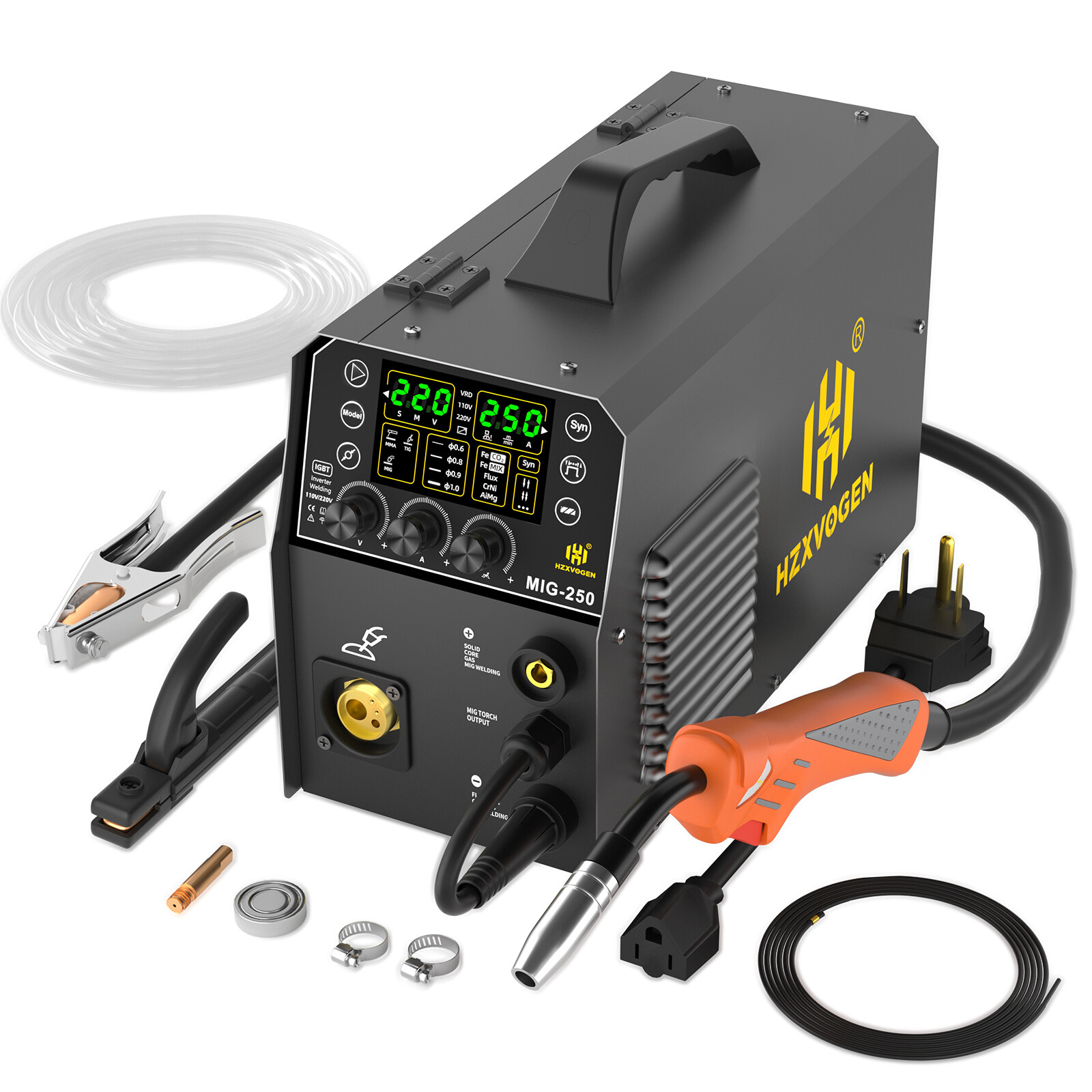 250Amp 2T/4T Gas Gasless MIG / LIFT-TIG/SPOT/Stick MIG Welder for Aluminum,steel