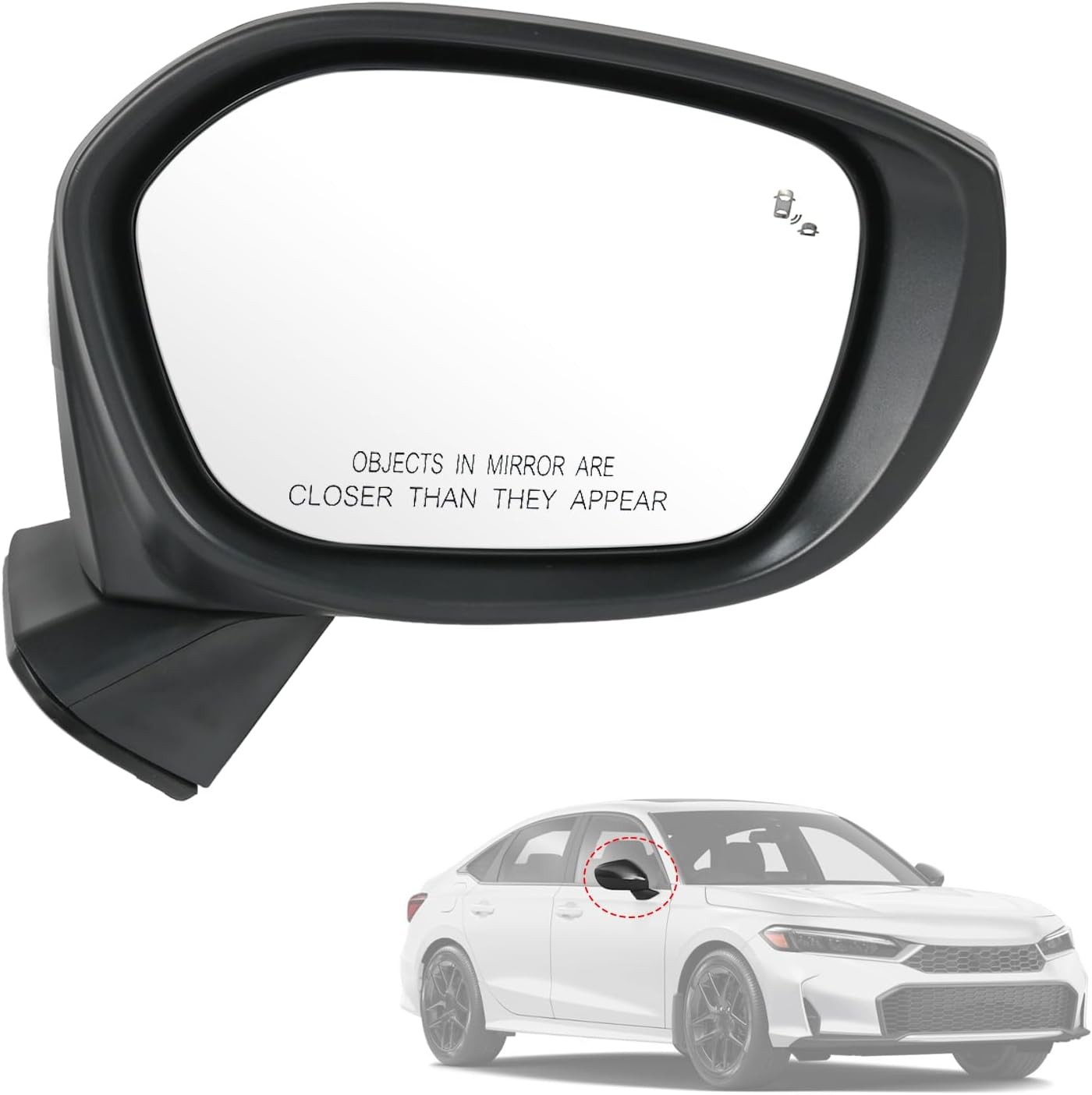 Door Mirror Right Passenger Side Replacement for Honda Civic Sedan Hatchback 202